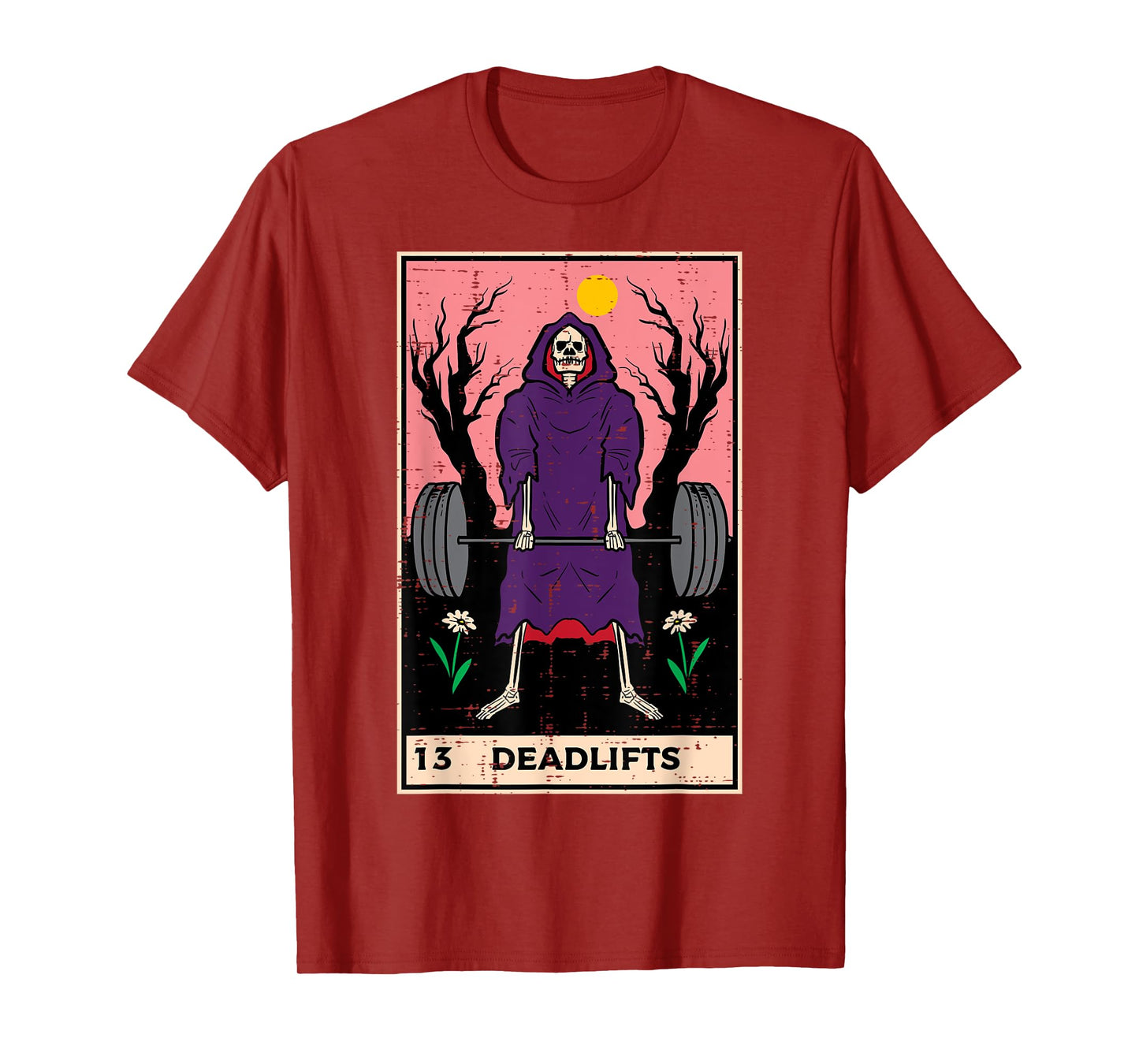 Gym Grim Reaper Tarot Deadlift Fun Workout Fitness Women Men T-Shirt