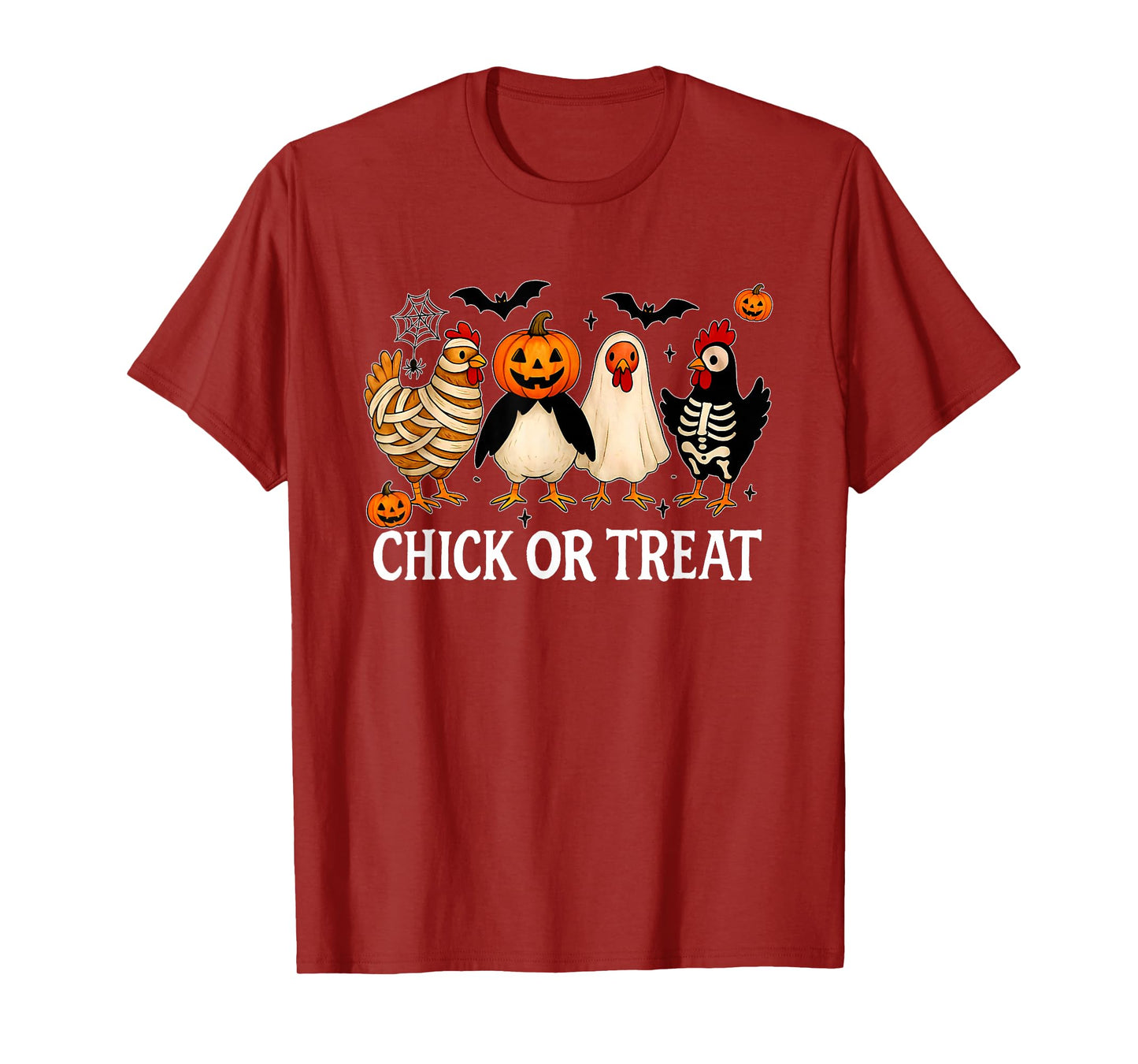 Halloween Chick Or Treat Pumpkin Spooky Witch Chicken Farmer T-Shirt
