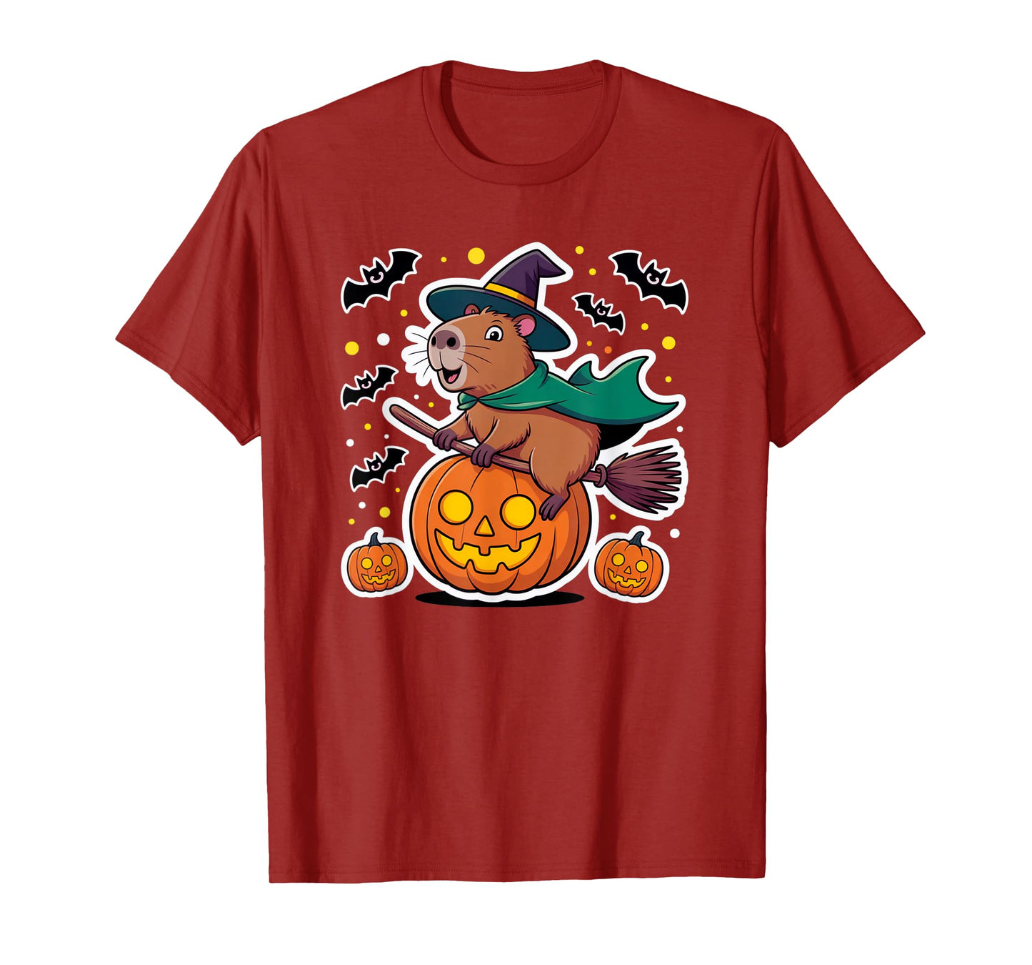 Capybara Witch Hat Halloween Candy Pumpkin T-Shirt