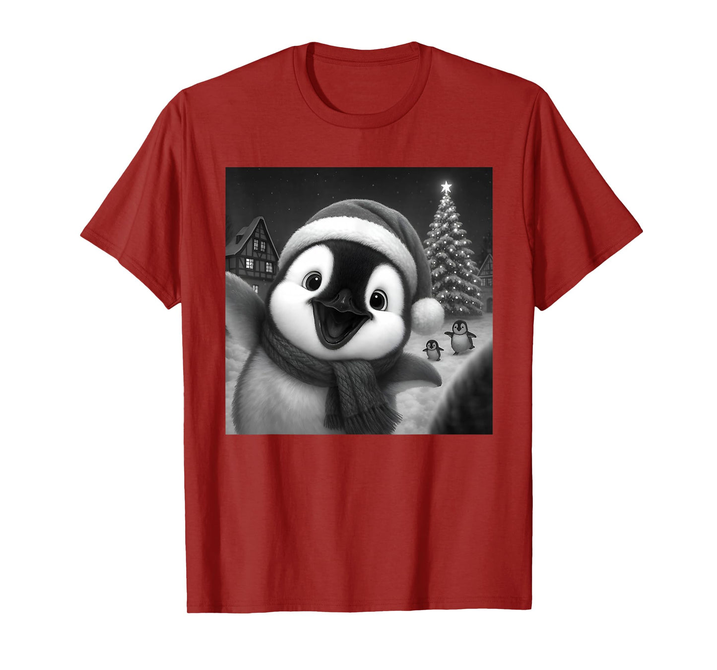 Penguin Taking A Selfie Funny Christmas Xmas Pajamas Holiday T-Shirt