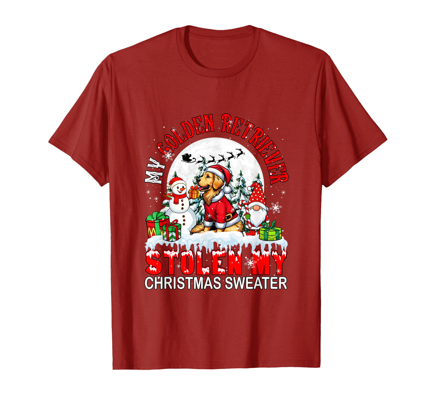 My Golden Retriever Stolen My Christmas Sweater Santa Dog T-Shirt