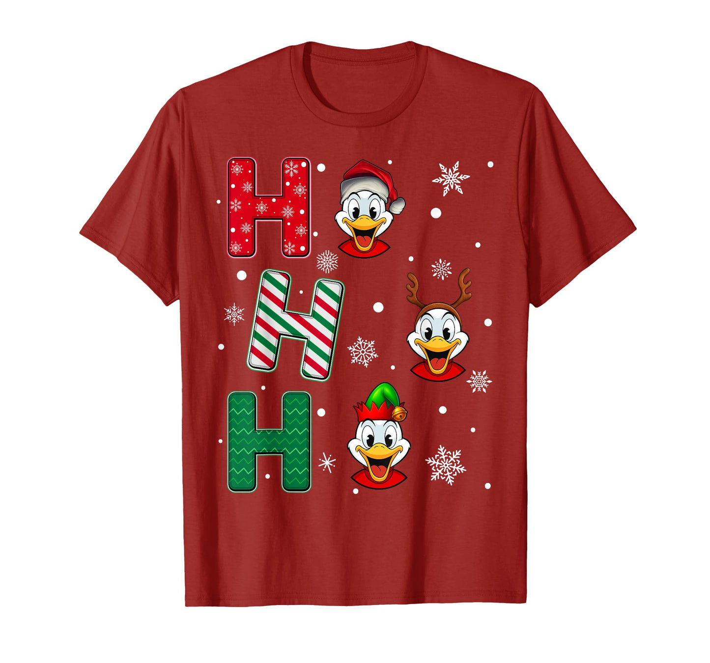 Ho Ho Ho Duck Animal Matching Santa Elf Xmas T-Shirt