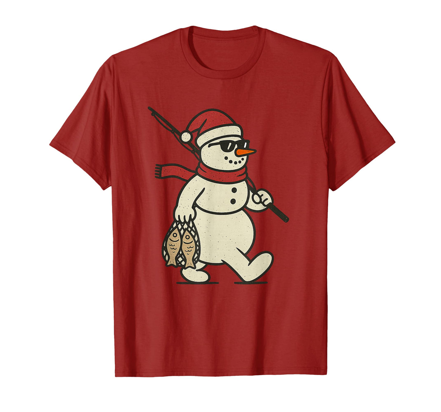 Fishing Christmas Vintage Fish Funny Xmas T-Shirt