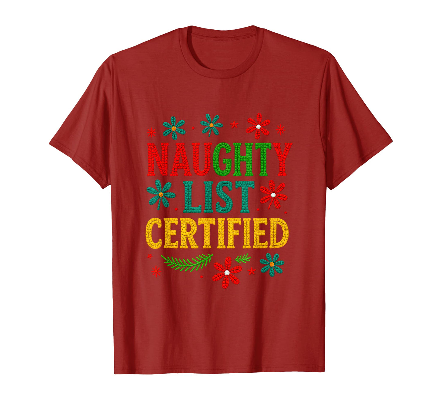Pretty Naughty List with Santa Costume T-Shirt