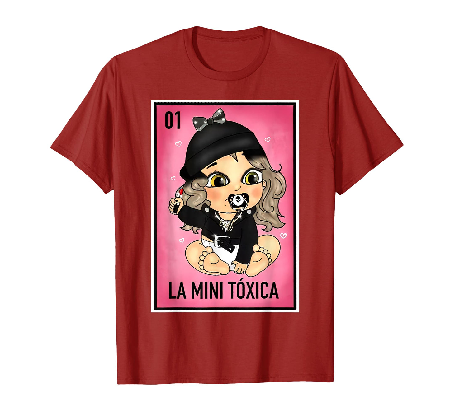 La Mini Toxica Kids Card Mexican Lottery Card Baby Girl T-Shirt