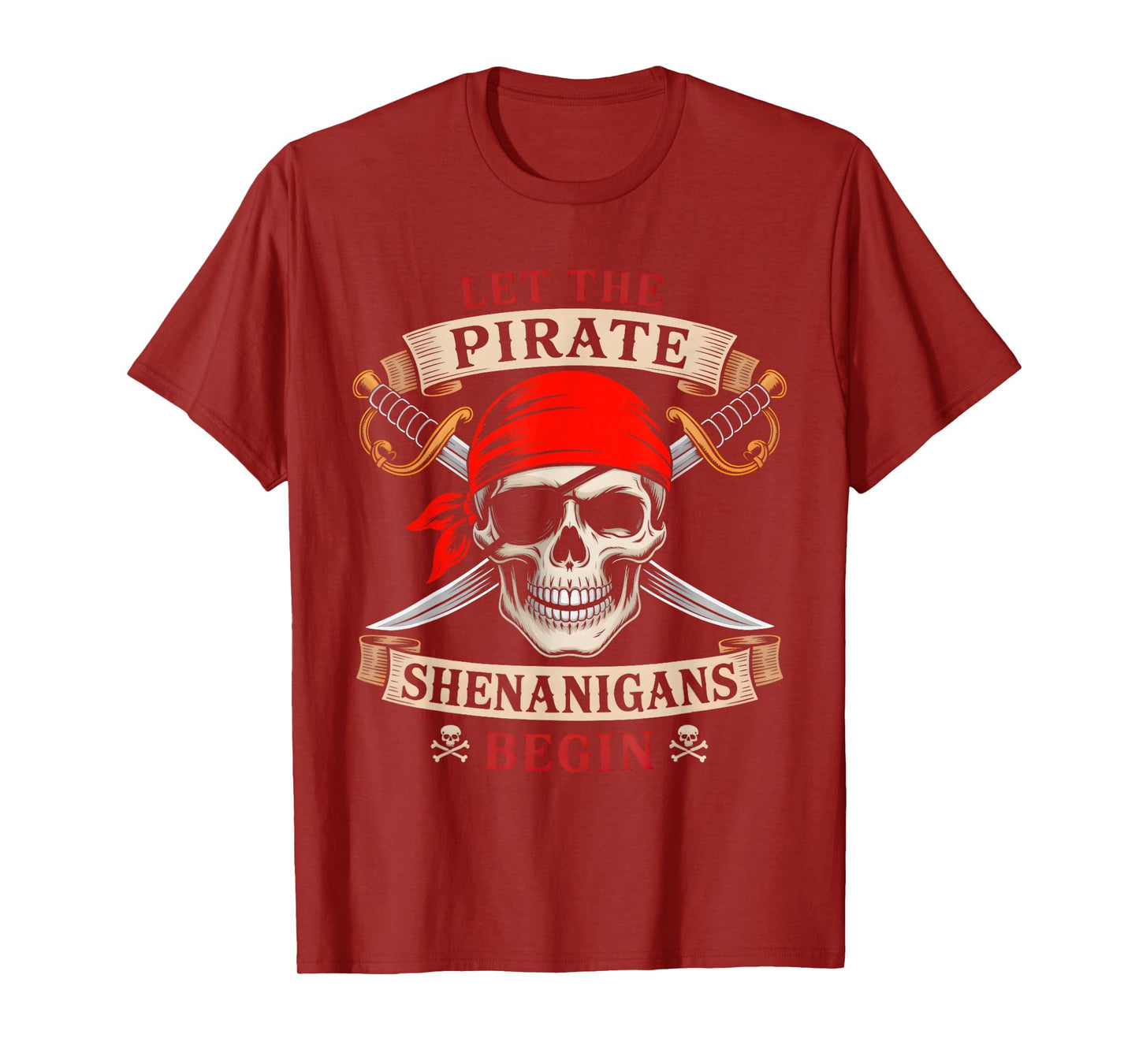 Let The Pirate Shenanigans Begin Skull Halloween Boys Kids T-Shirt