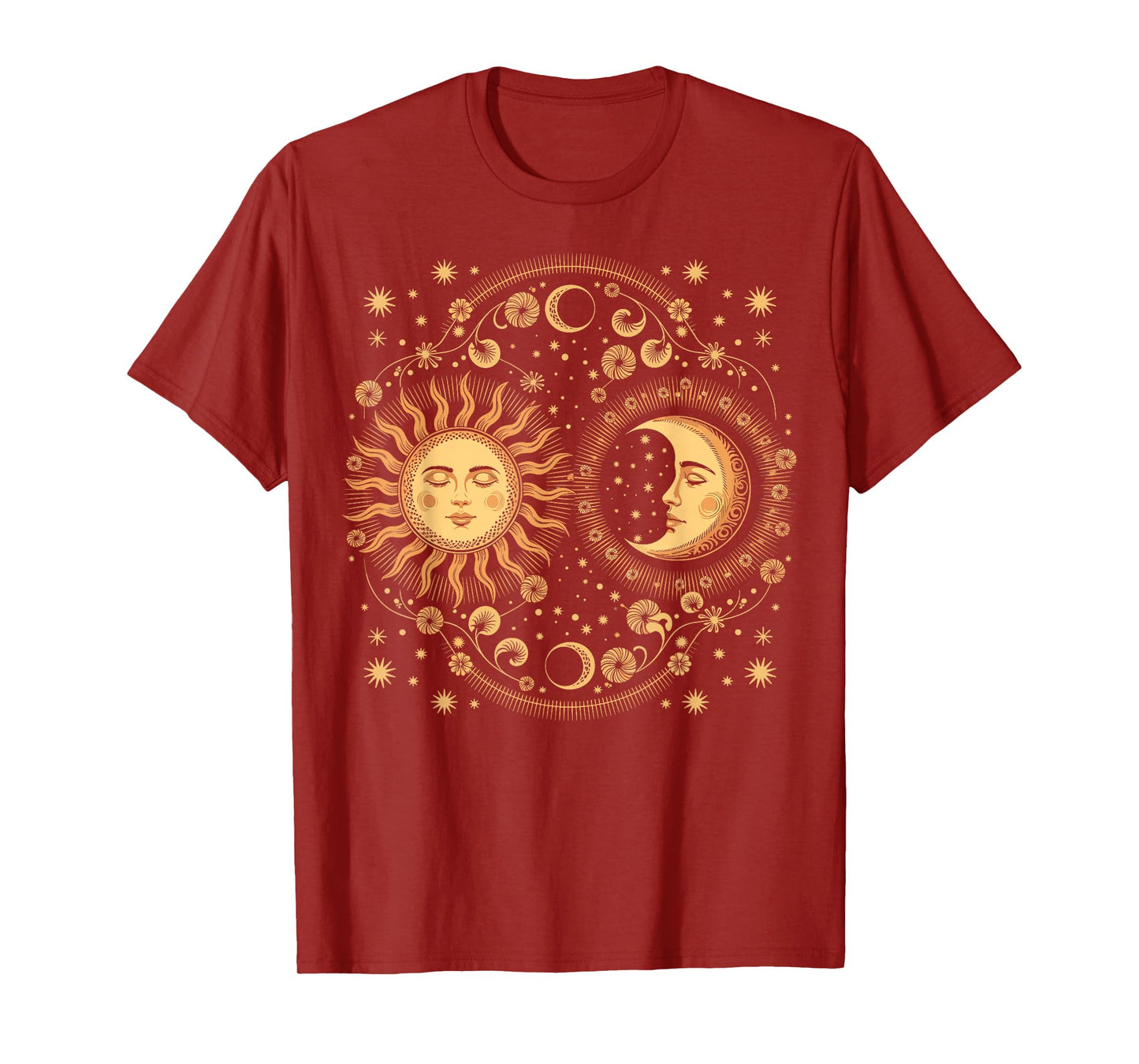Vintage Celestial Sun Moon Spiritual Harmony T-Shirt