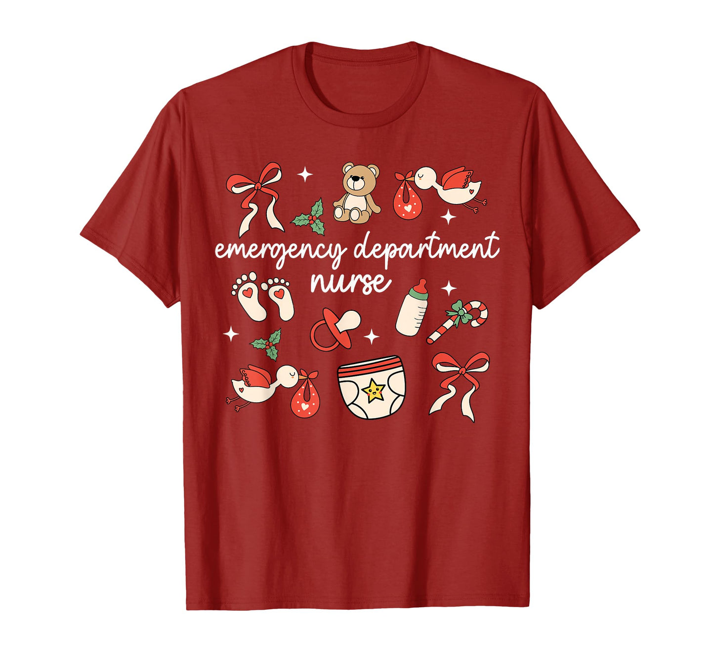 Groovy Emergency Department Christmas Santa ER Crew Nurse T-Shirt