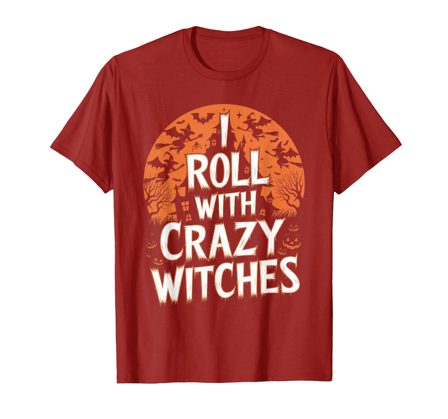 Funny Halloween Crazy Witches Spooky Season Design T-Shirt