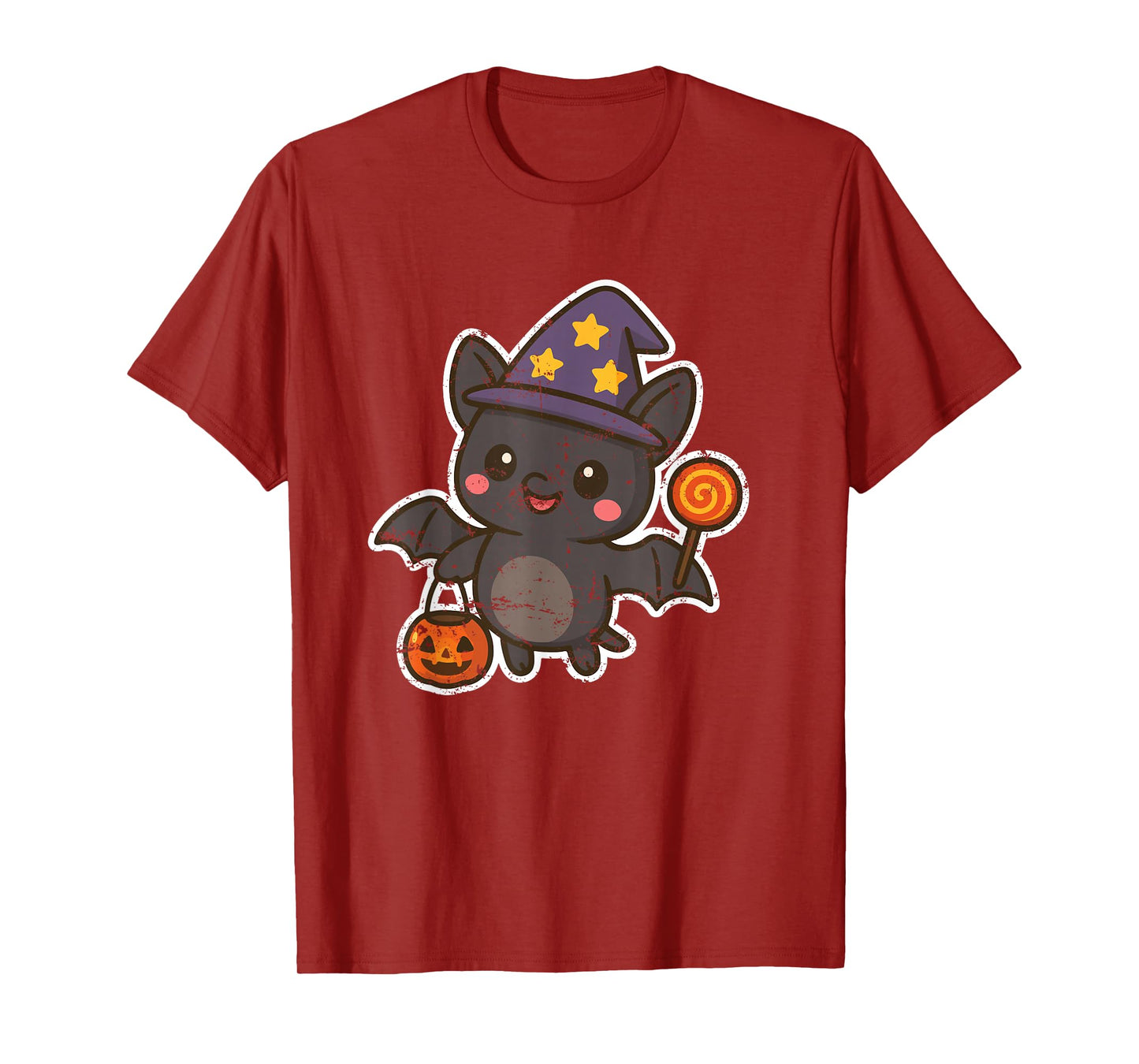 Bat Witch with Lollipop and Pumpkin T-Shirt