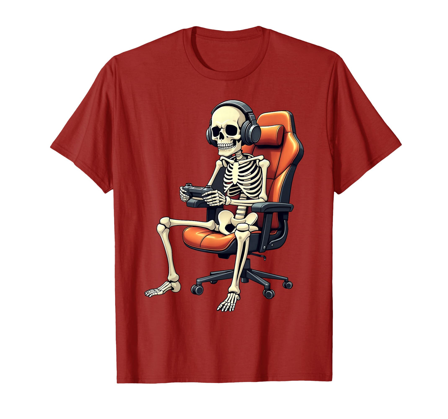 Halloween Skeleton Gamer Video Gaming Boys Girls Men Women T-Shirt
