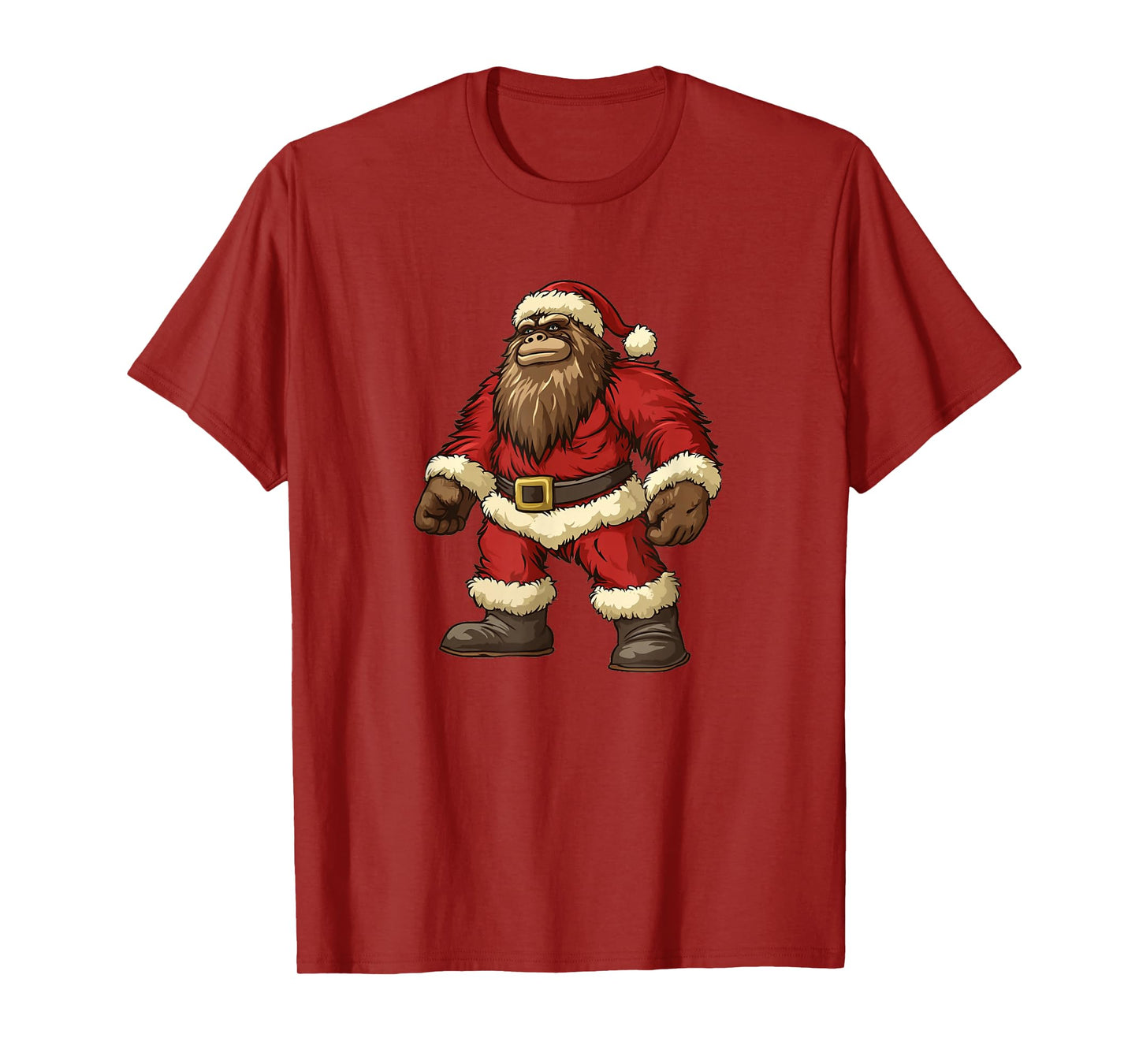 Santa Claus Bigfoot Outfit for Funny Festive Christmas T-Shirt