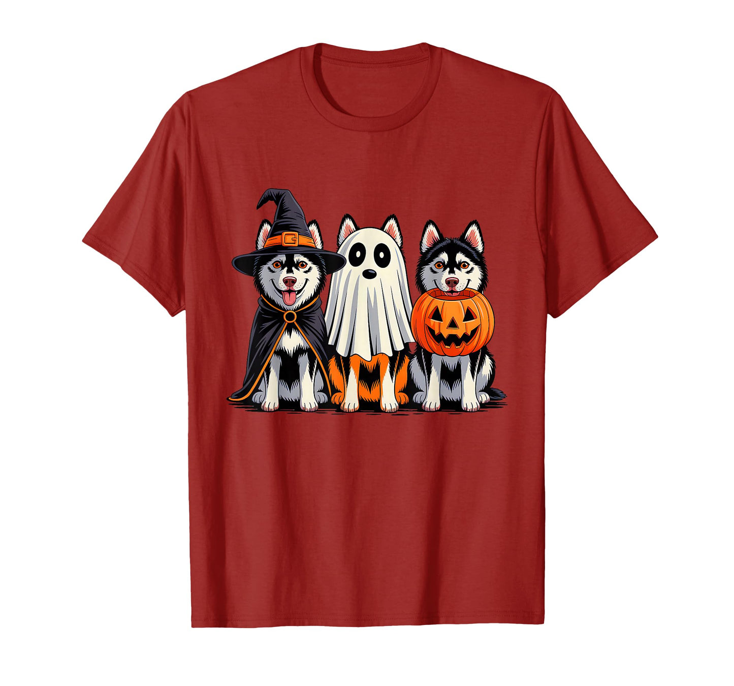 Husky Halloween Funny Dog Lover Pumpkin Witch Ghost Boo T-Shirt