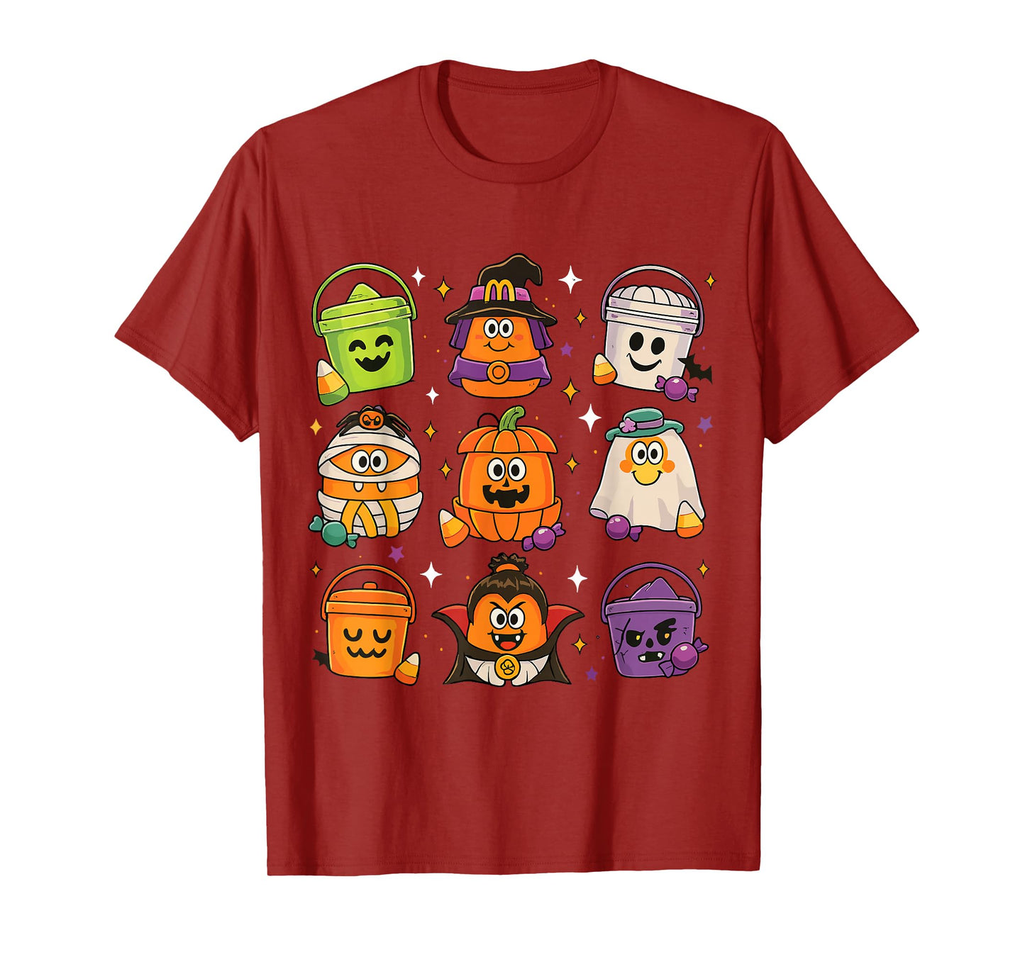 Funny Vintage Pumpkin Spooky Chicken Nuggets Tee T-Shirt