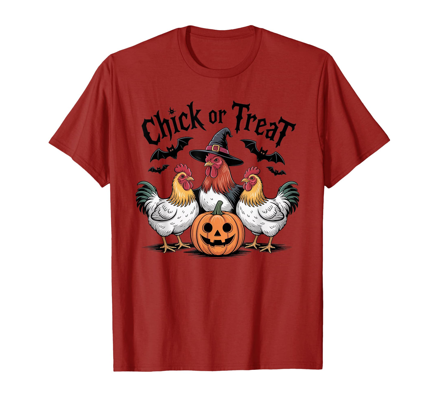 Chick Or Treat Chicken Ghost Pumpkin Funny Halloween Costume T-Shirt