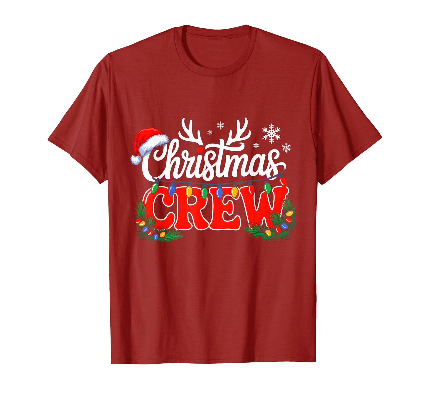 Christmas Crew Xmas Lights Family Matching Pajamas Holiday T-Shirt
