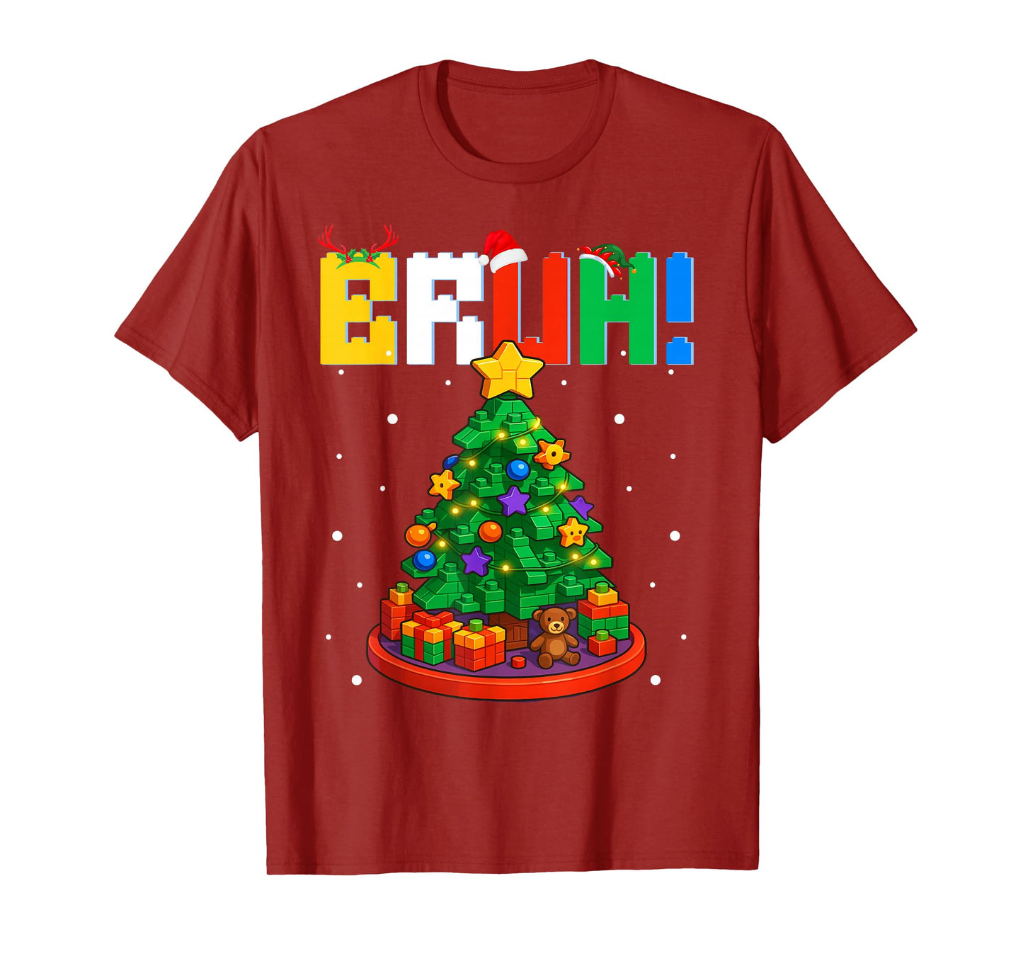 Bruh Christmas Tree Master Builder Building Blocks Bricks T-Shirt