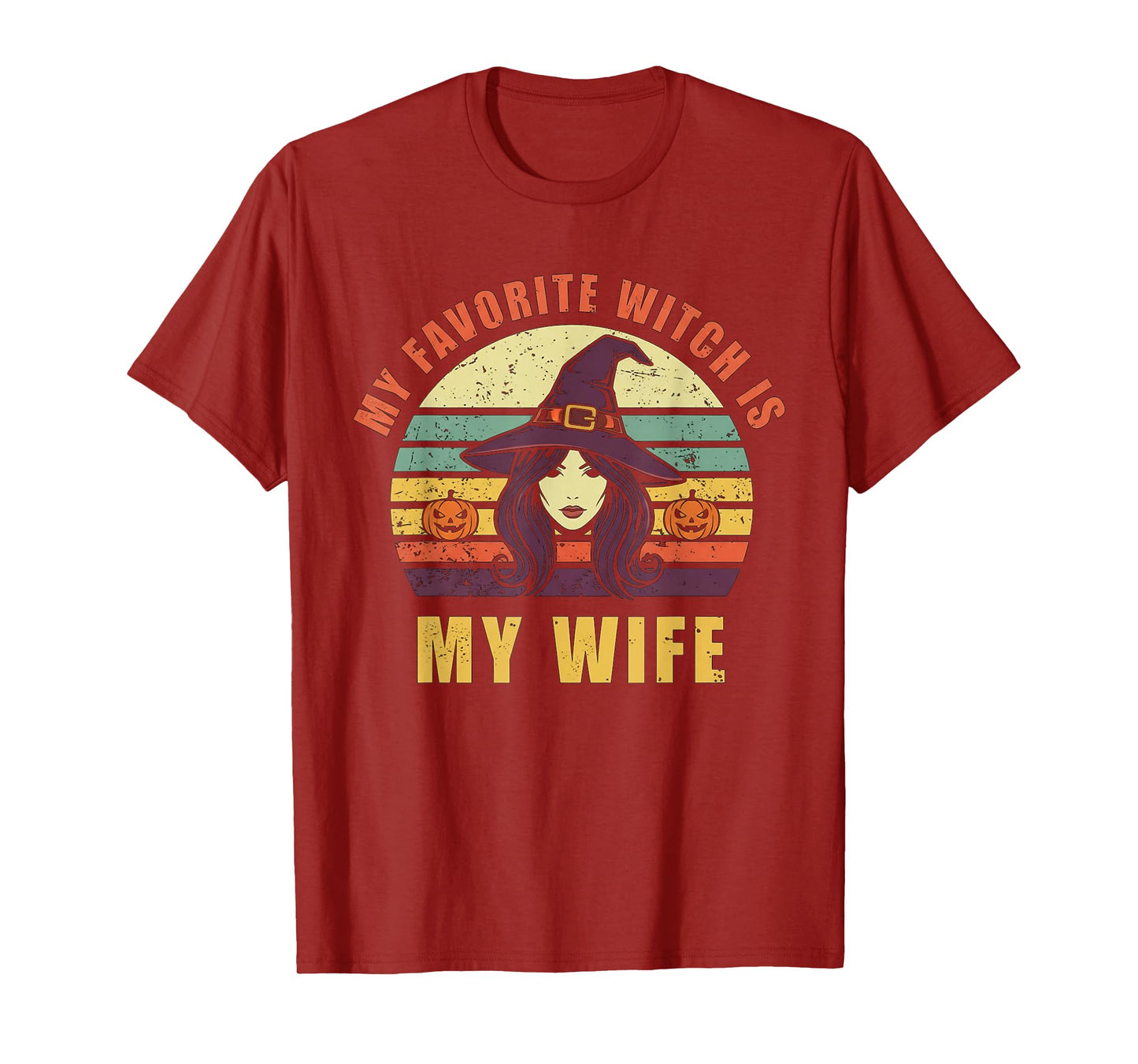 Vintage 70's Pumpkins Halloween My Favorite Witch is My Wife T-Shirt