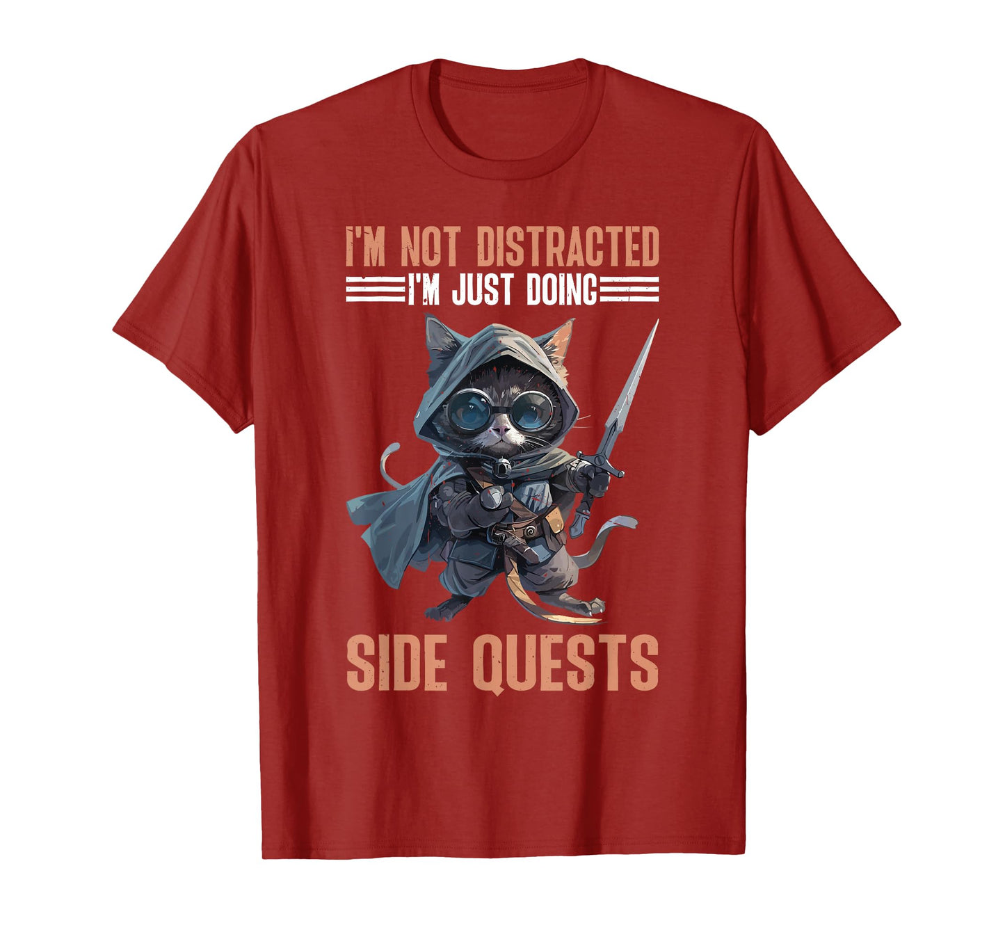 Funny Gamer Excuses I'm Not Distracted I'm Just Doing Side Quests - Black Unisex T-Shirt