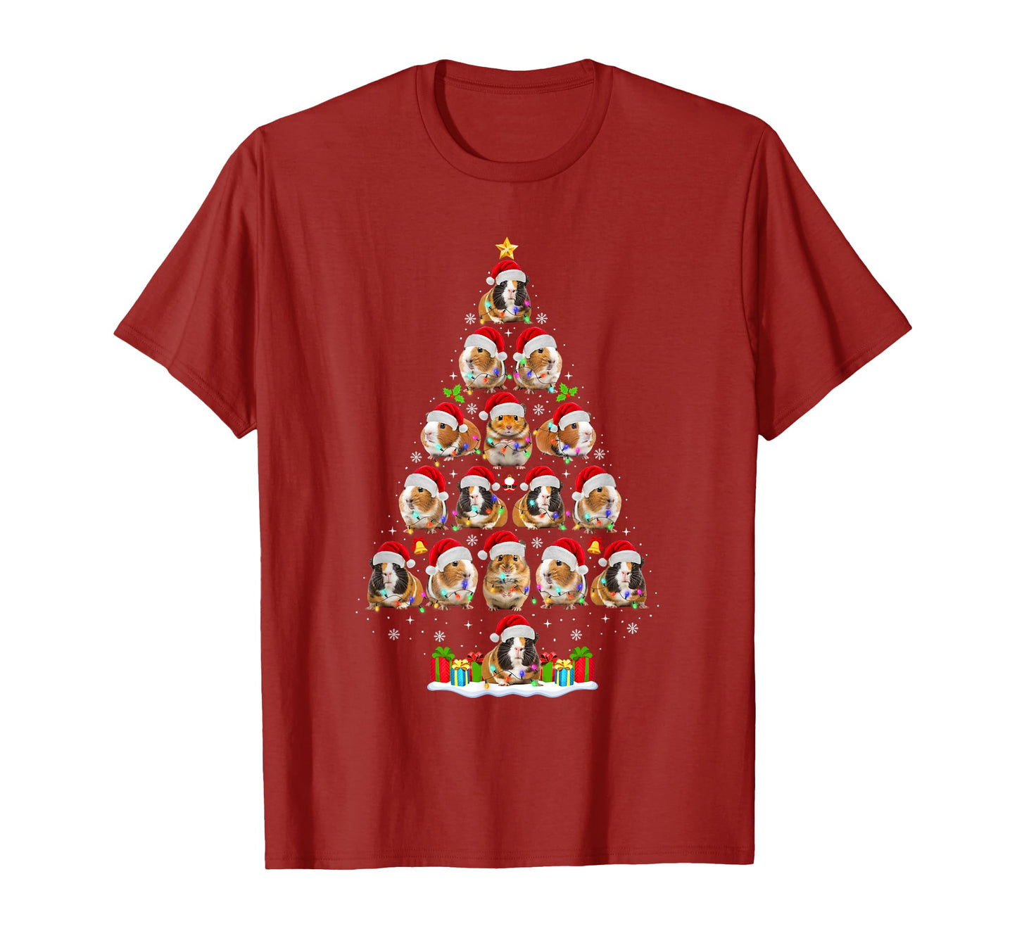Hamster Christmas Tree Lights Funny Xmas Santa Hamster Lover T-Shirt