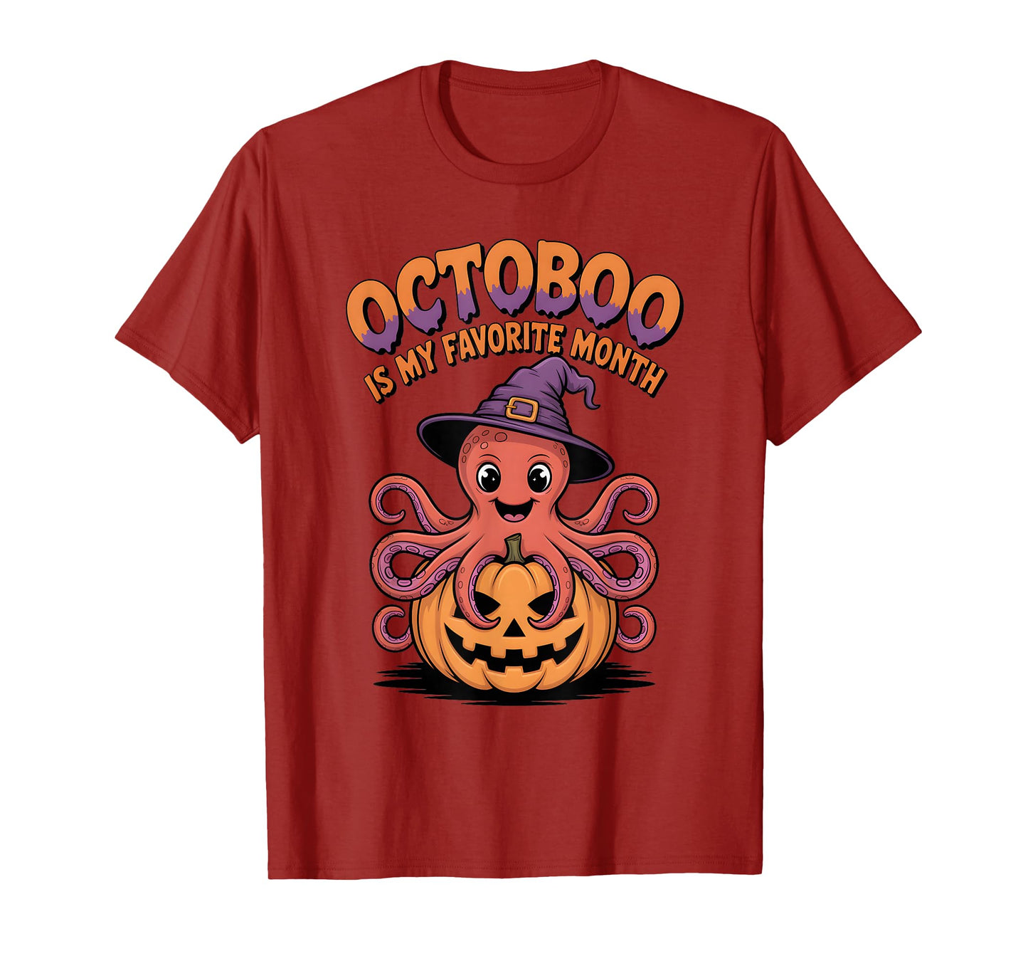 Octoboo is My Favorite Month Funny Halloween Octopus T-Shirt