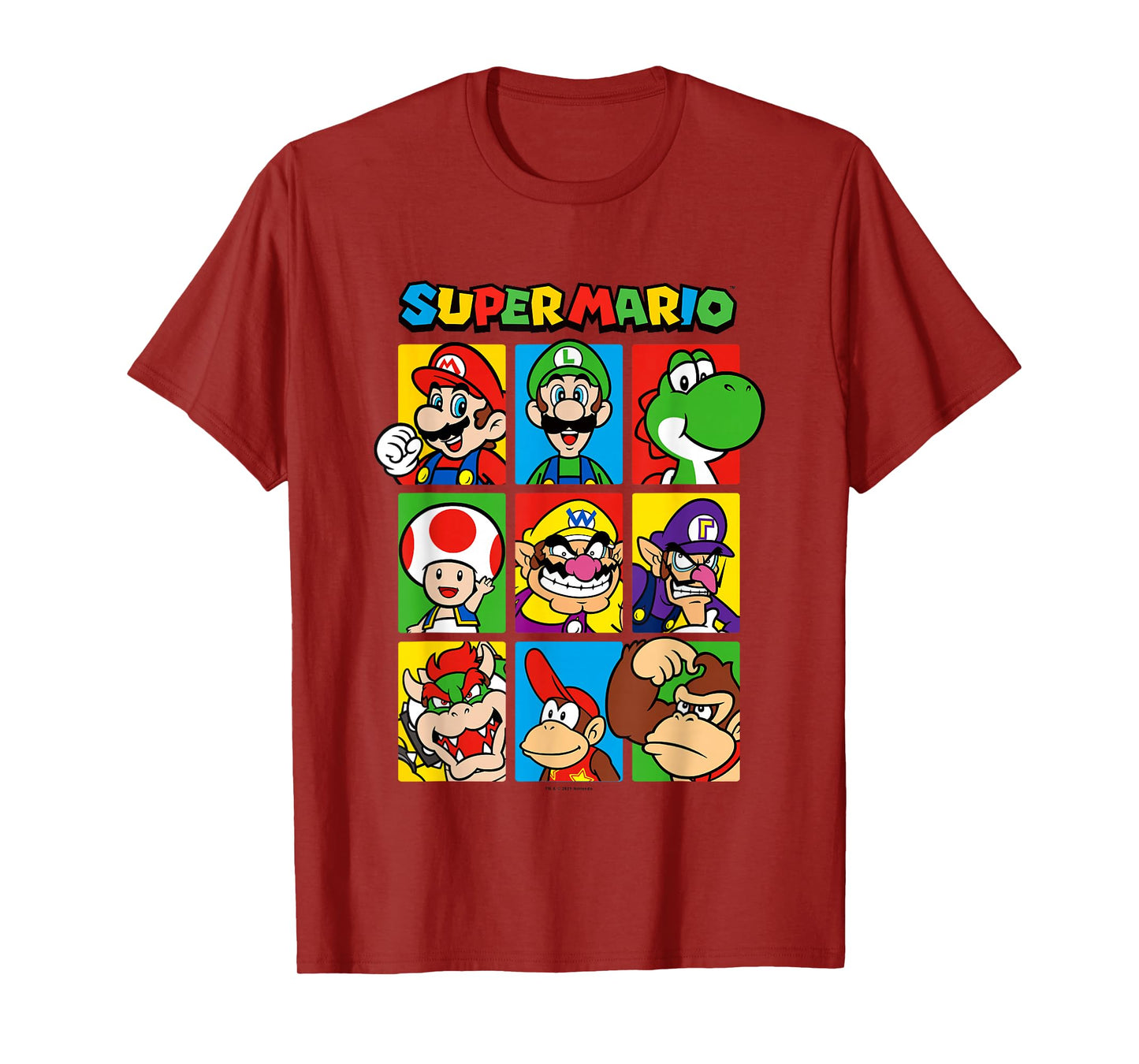 Super Mario Classic Big Character Box Up Portraits T-Shirt