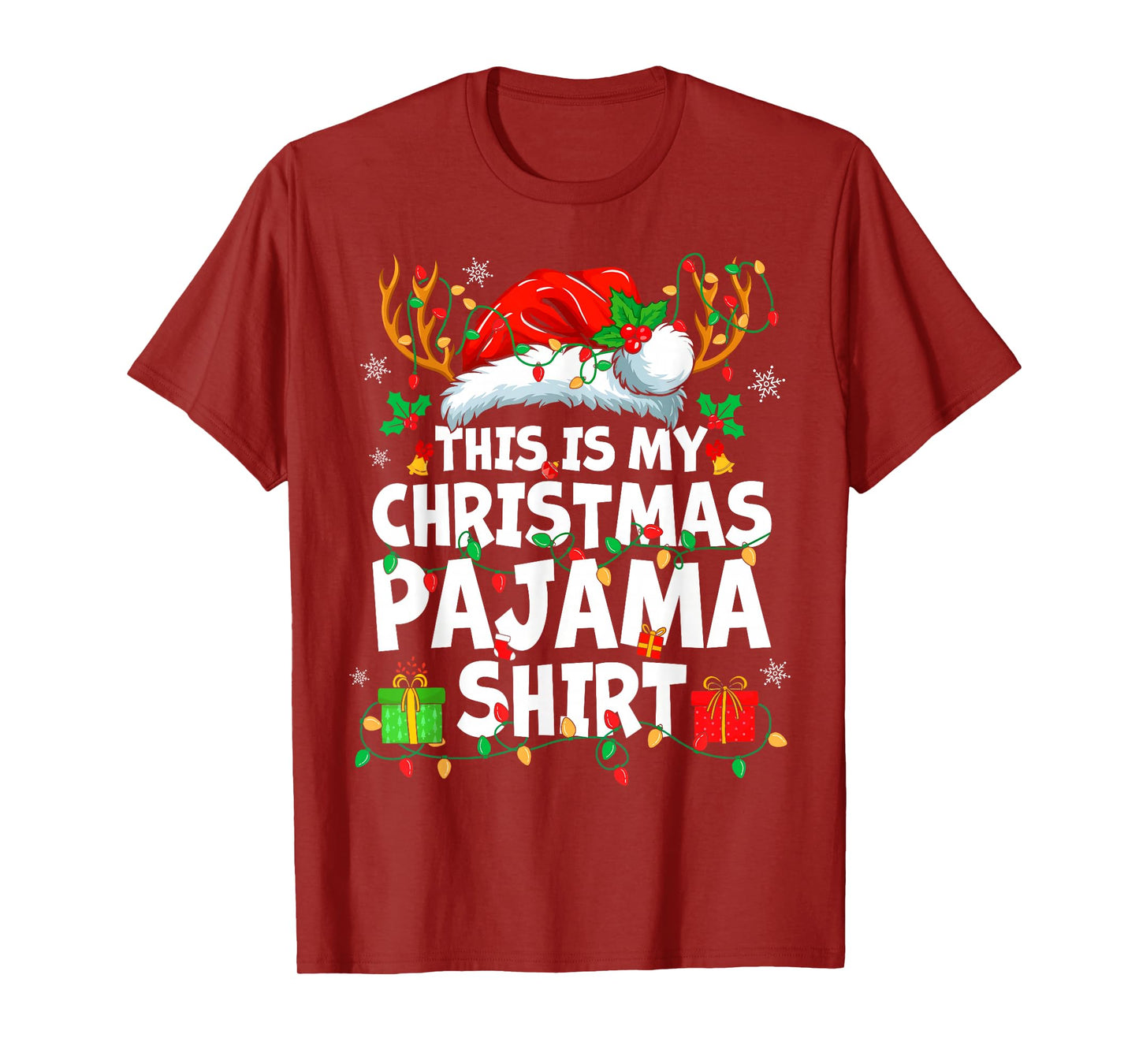 This is My Christmas Pajama Shirt Funny Xmas PJs Men Women T-Shirt