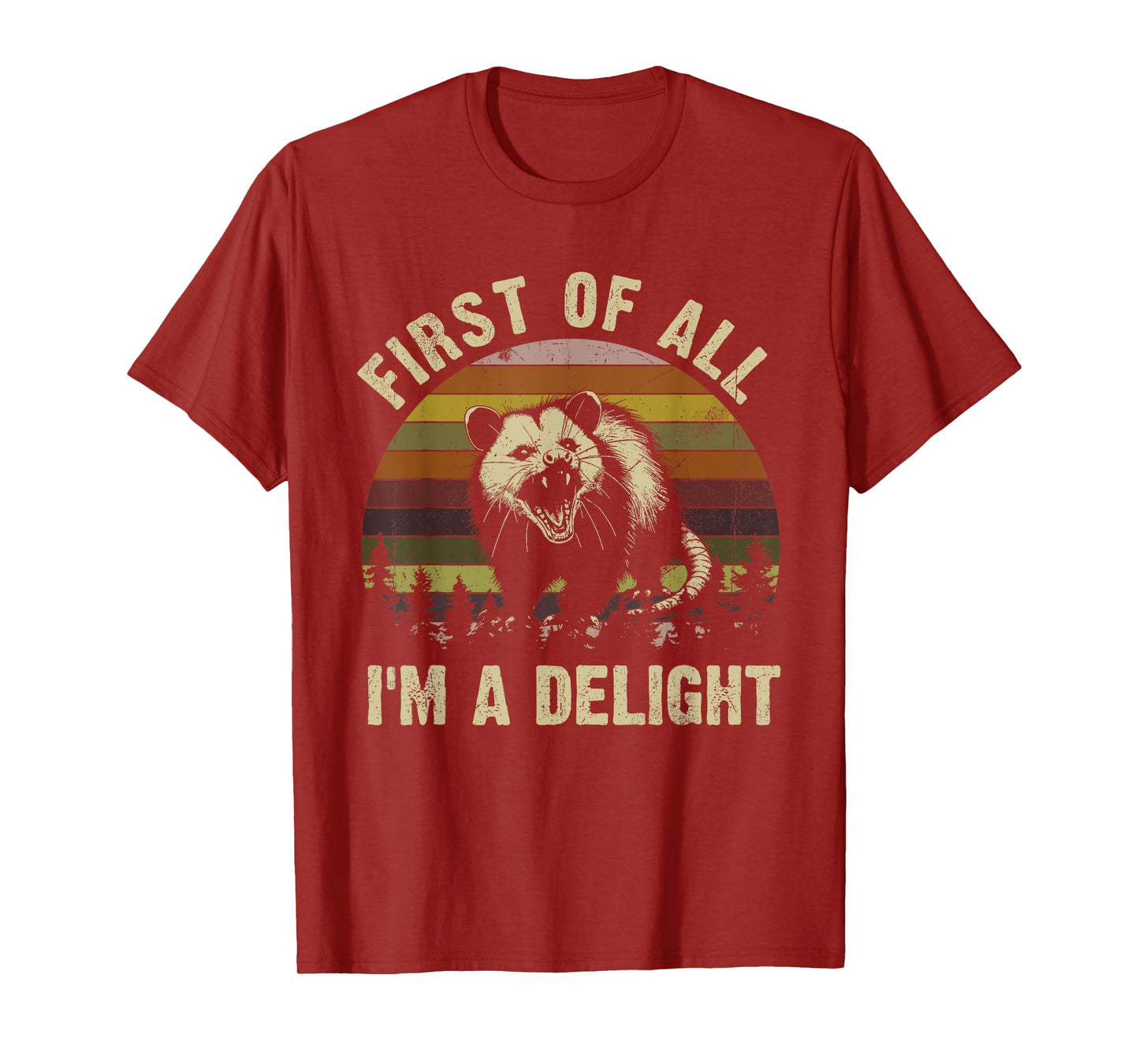 First Of All I'm A Delight Sarcastic Angry Opossum T-Shirt