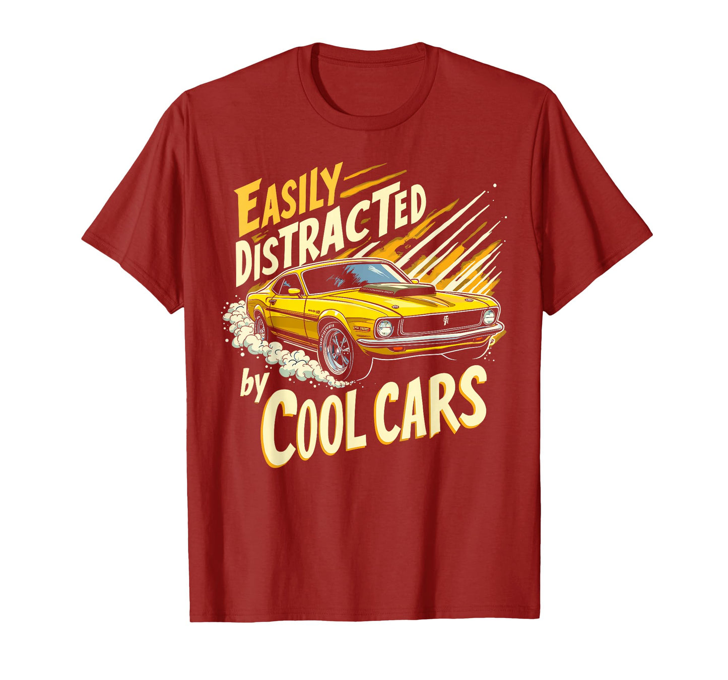 Funny Easily Distracted by Classic Cars Women Men Kids T-Shirt