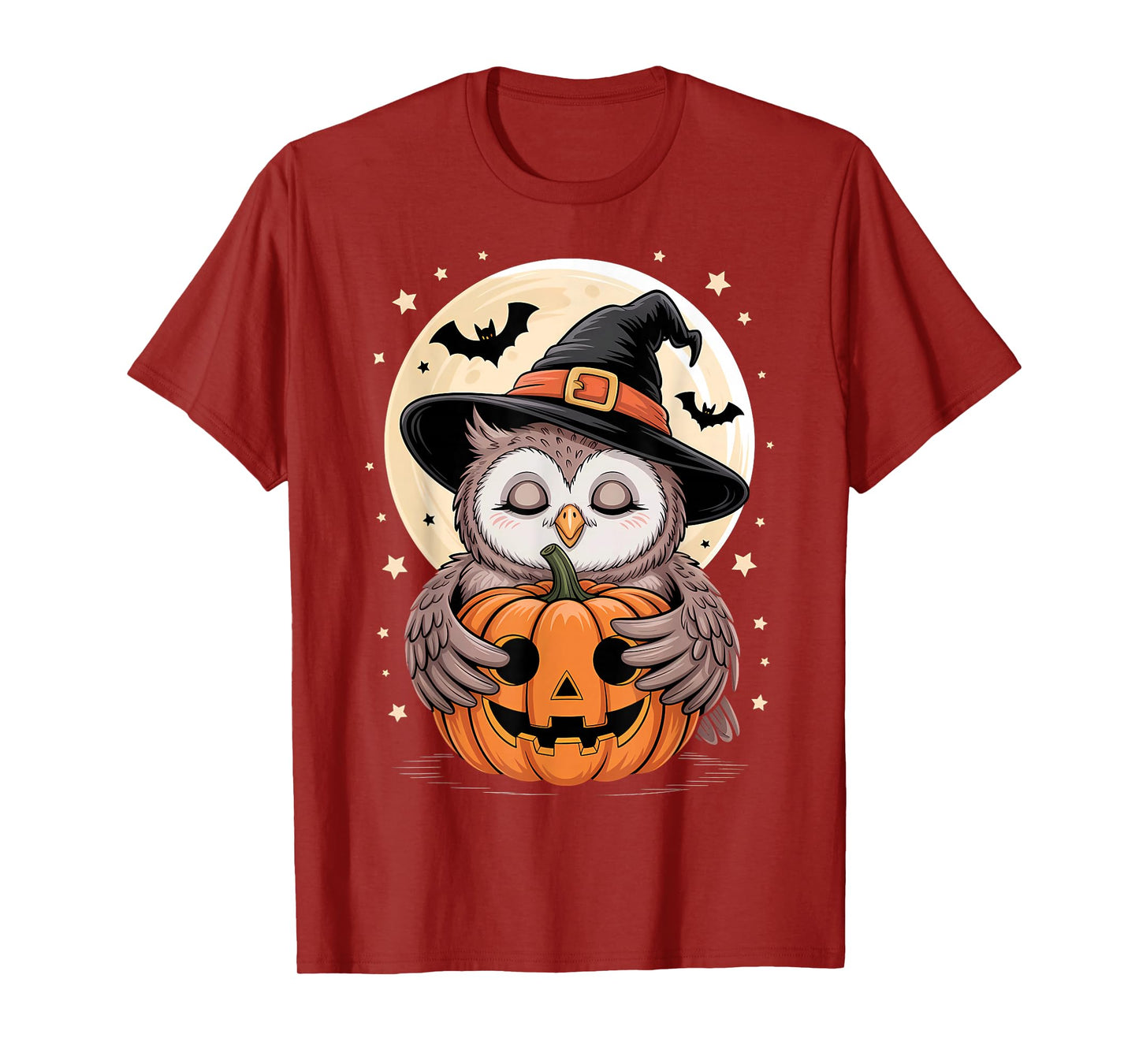 Halloween Owl Witch Hat Pumpkin Spooky T-Shirt