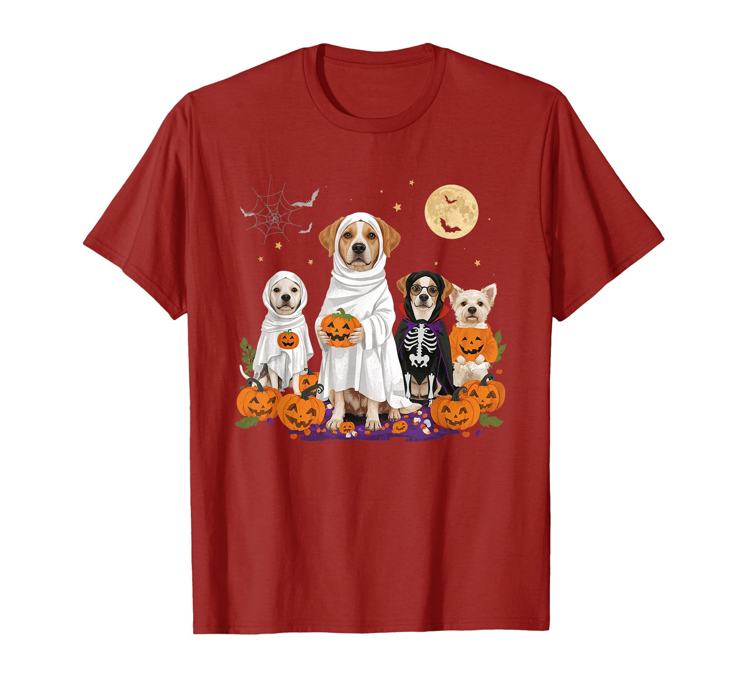 Cute Mummy Witch Ghost Halloween Dog Costume Men Women Kids T-Shirt