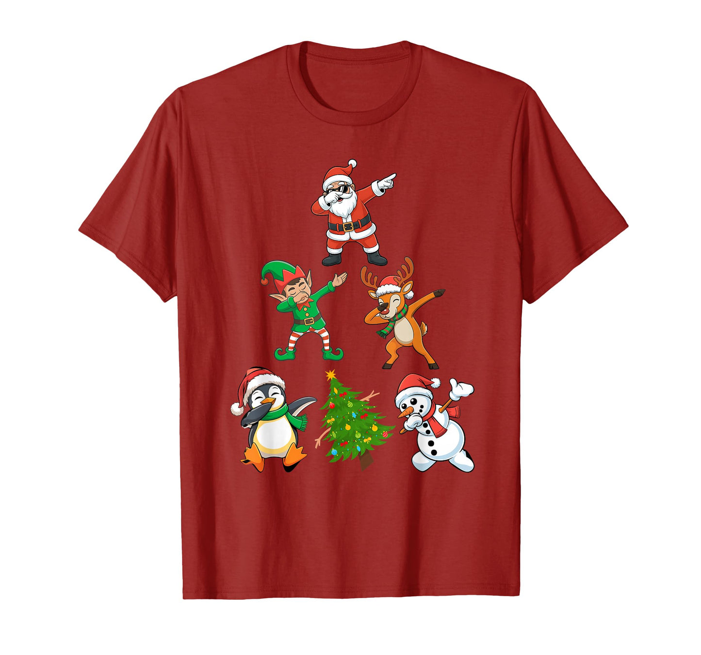 Dabbing Santa Elf Reindeer Xmas Tree Snowman Funny Xmas Dab T-Shirt