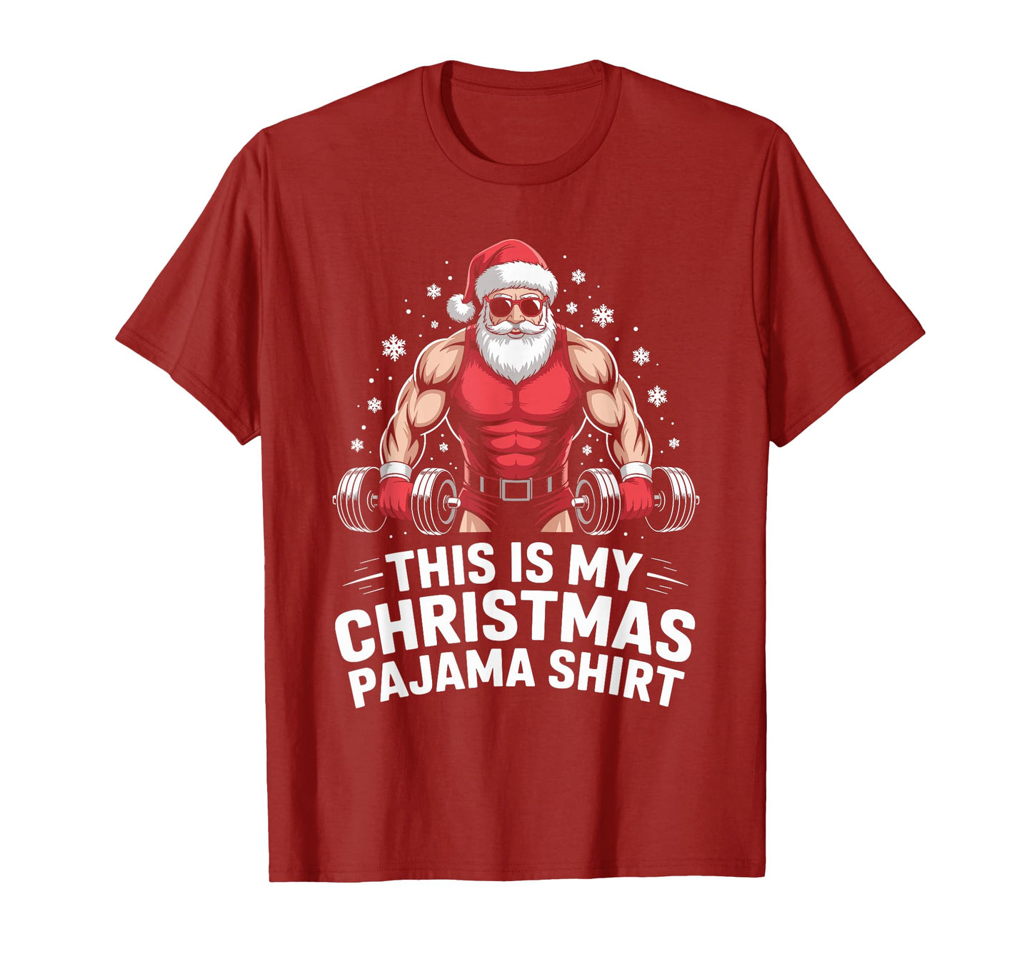 Santa Weightlifting Christmas Gym Fitness Deadlift Xmas Men T-Shirt