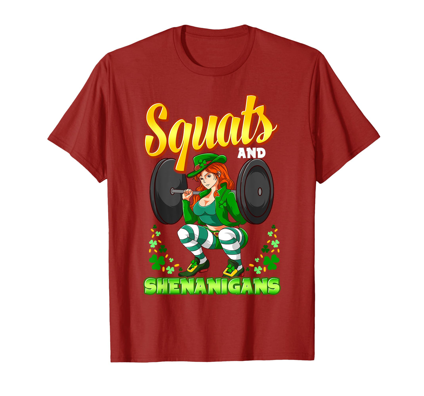 Squats And Shenanigans St. Patrick's Day Fitness Gym Workout T-Shirt