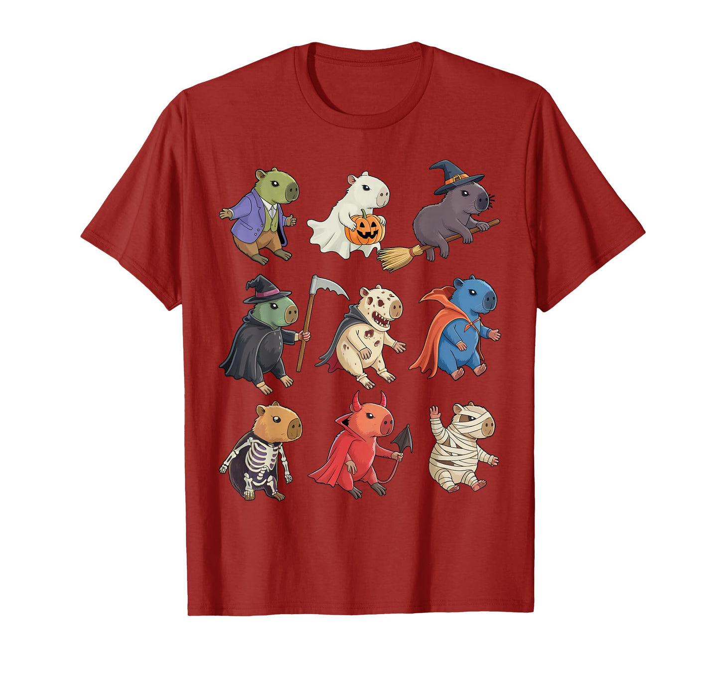 Capybara Spooky Witch Boo Zombie Capybara Halloween Boys Kid T-Shirt