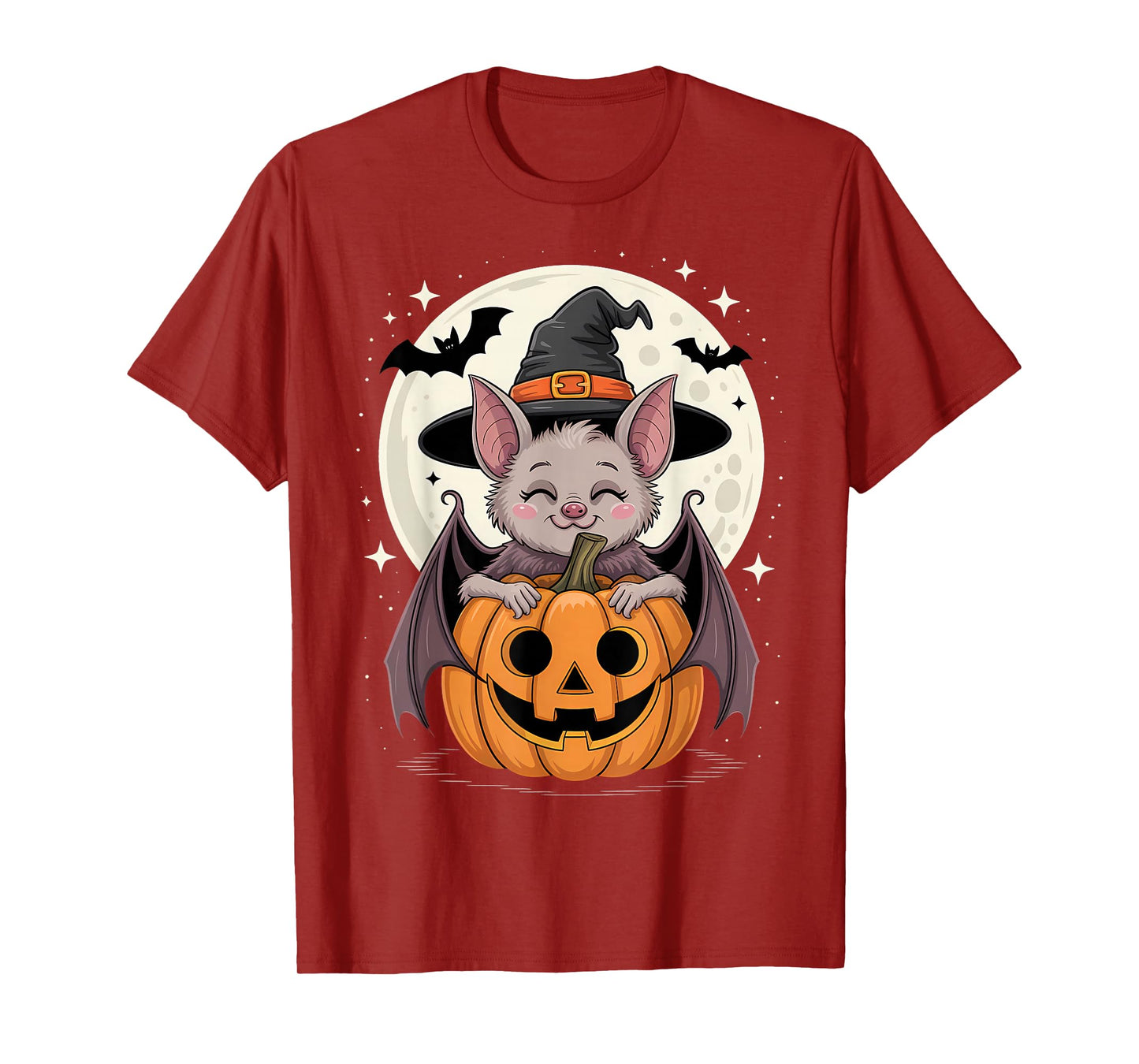 Halloween Bat Witch Hat Pumpkin Spooky T-Shirt