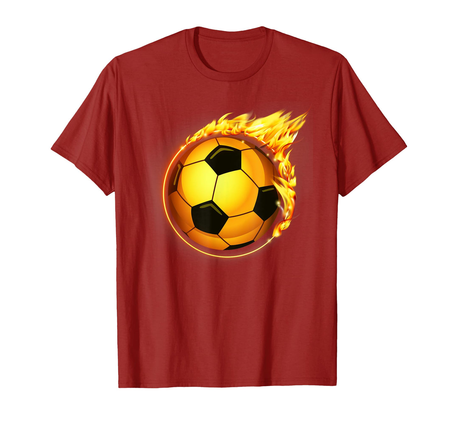 Flaming Soccer Ball Flames Soccer Goal T-Shirt