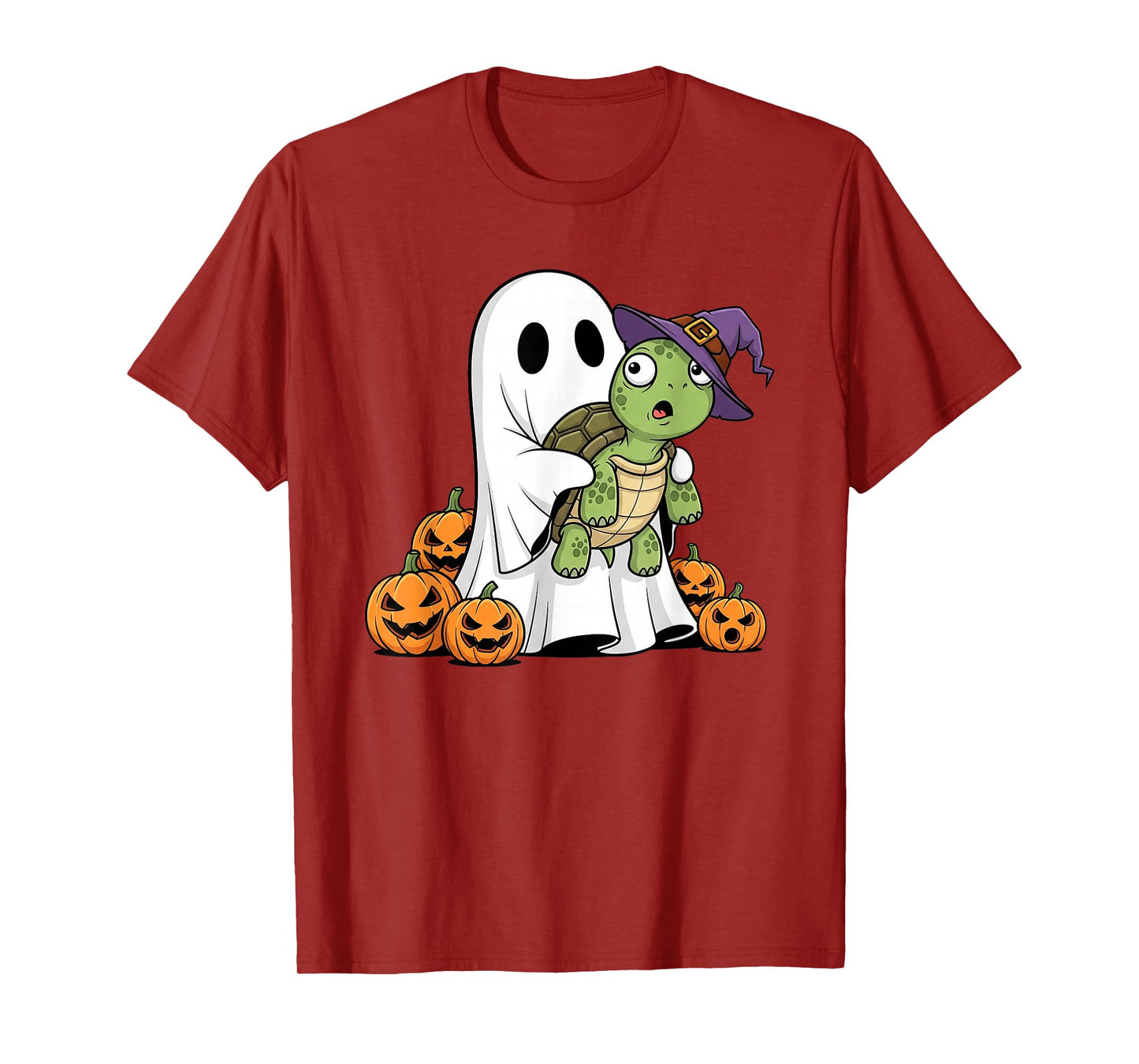 Funny Ghost Turtle Pumpkin Halloween Kids Mens Womens T-Shirt