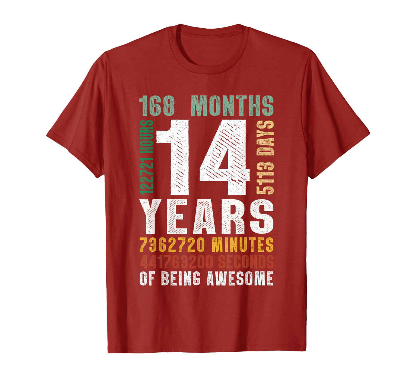 14 Year Old BDay Decorations Boy 14yr Retro 14th Birthday T-Shirt