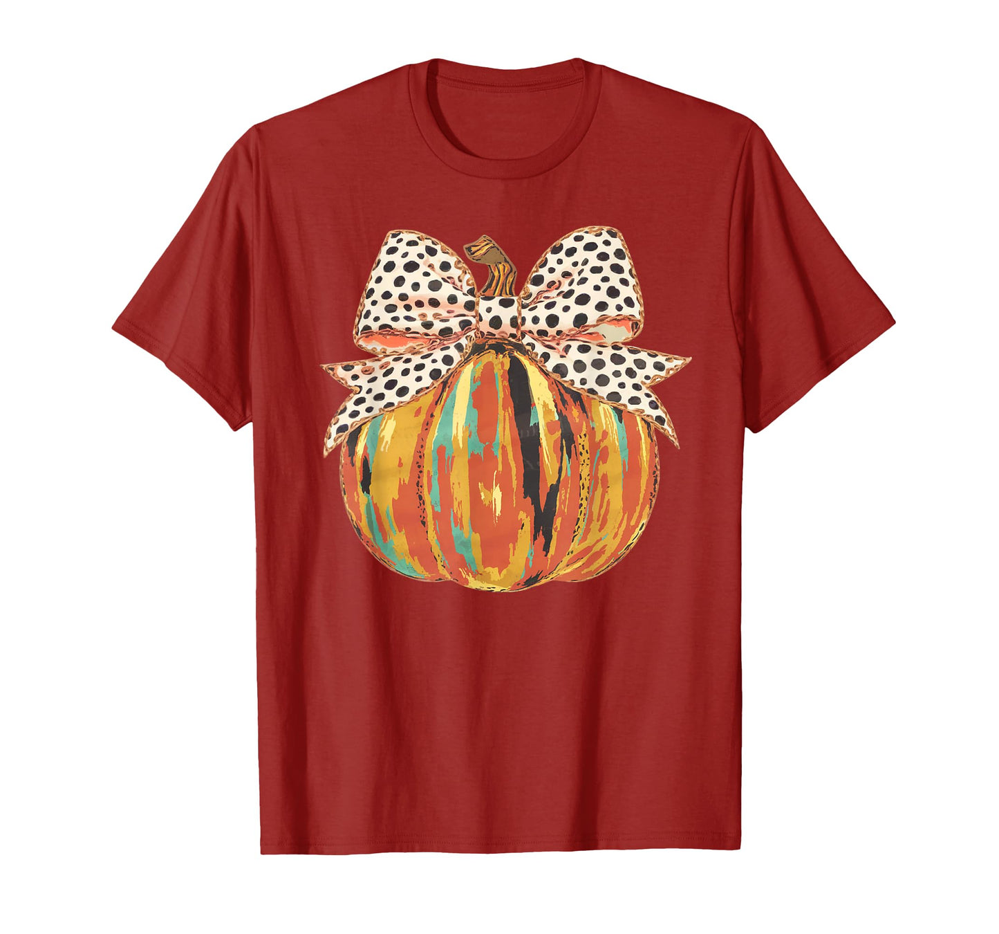 Pumpkin Bow Coquette Happy Thanksgiving Cozy Season Vibes T-Shirt