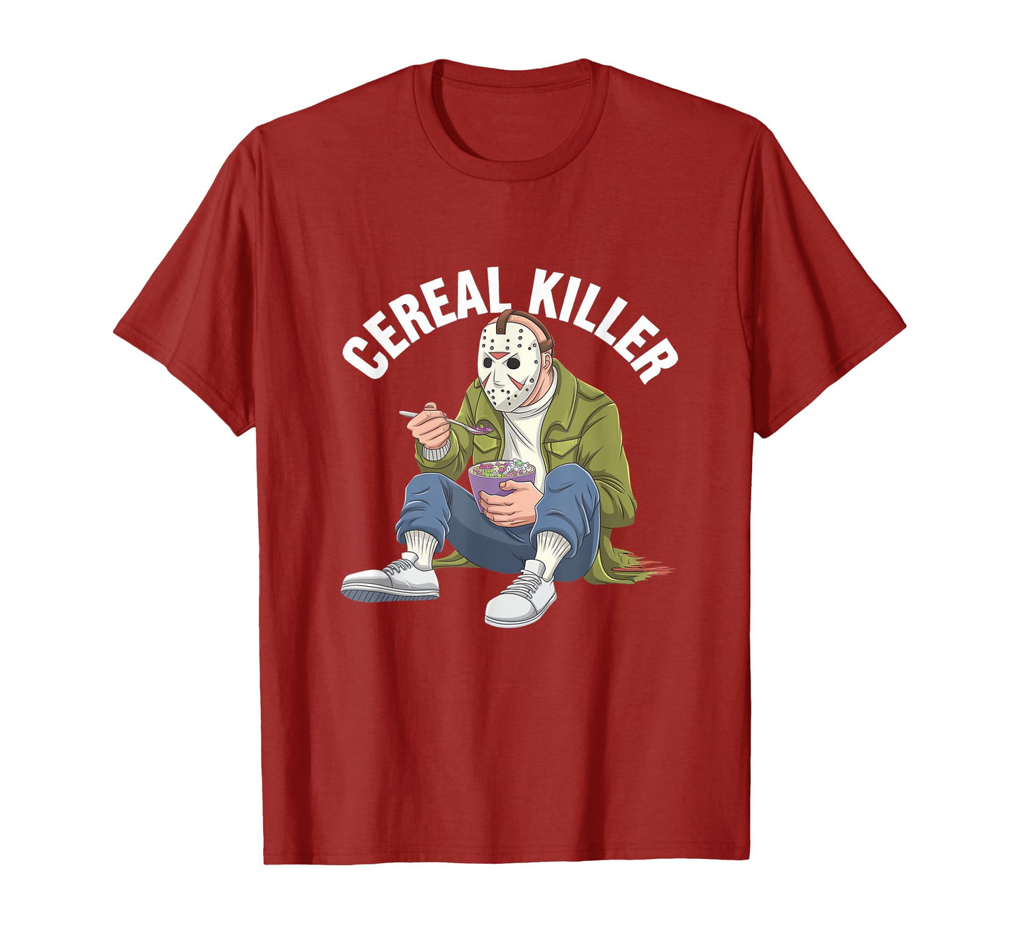 Cereal Killer Funny Halloween Horror Movie Masked Man T-Shirt