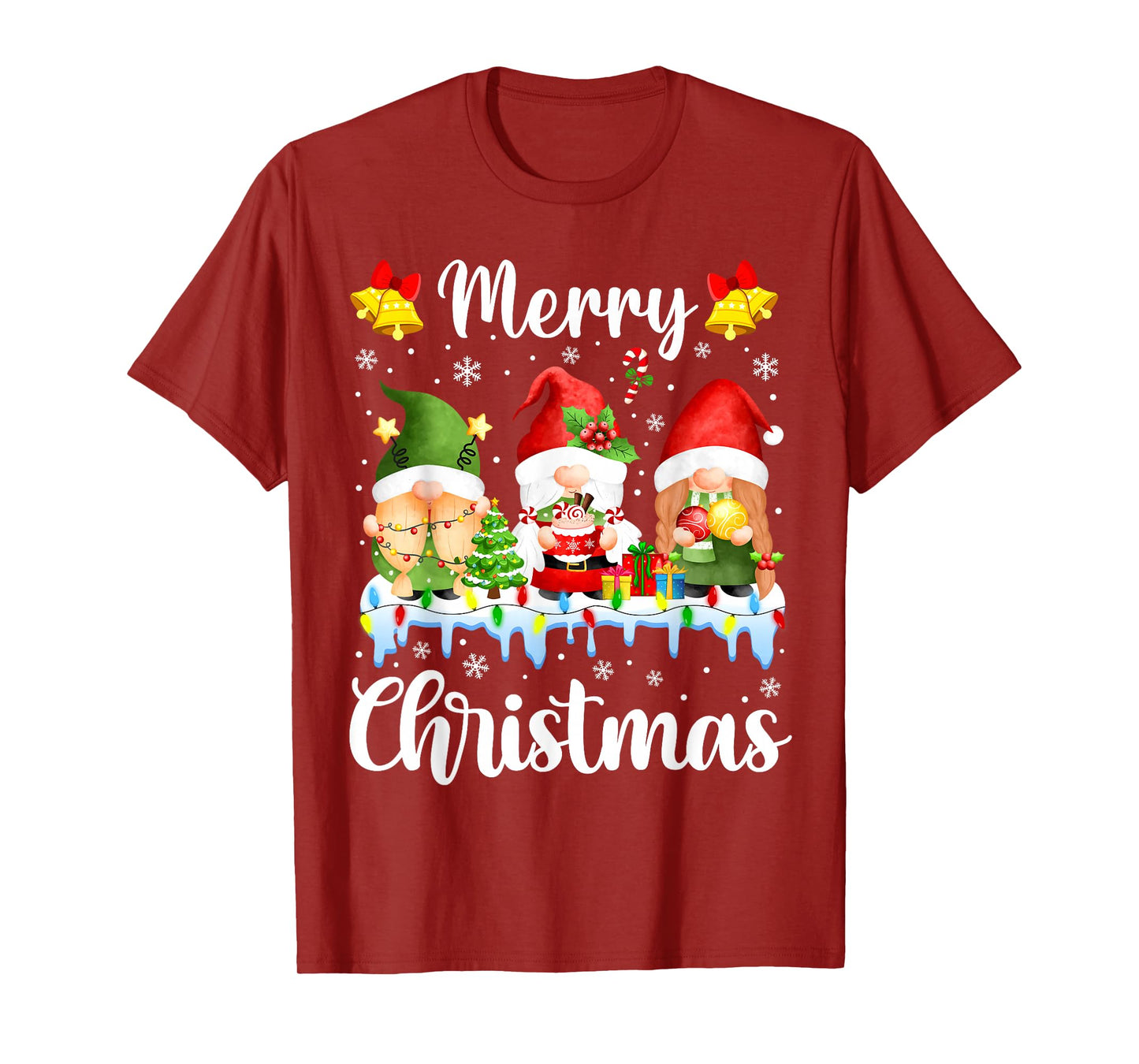 Merry Christmas Gnomes Santa Hat Xmas Family Men Women T-Shirt