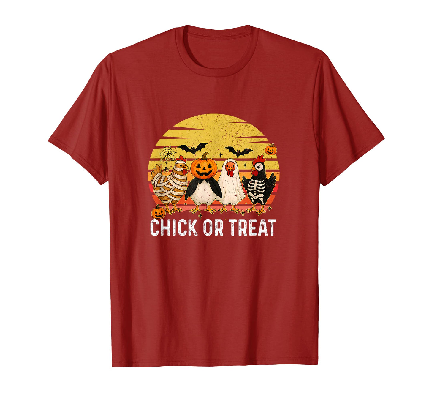 Chick Or Treat Halloween Witch Spooky Chicken Farmer T-Shirt