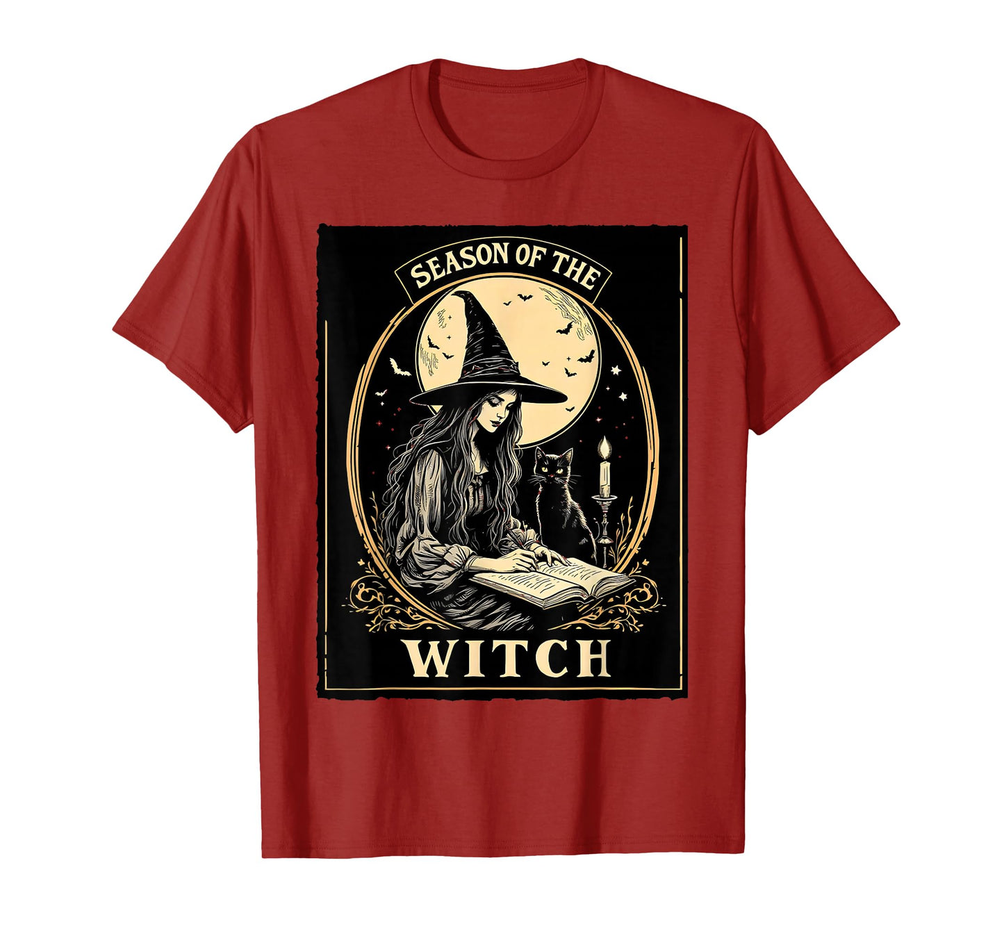 Season of The Witch Black Cat Vintage Halloween Costume T-Shirt