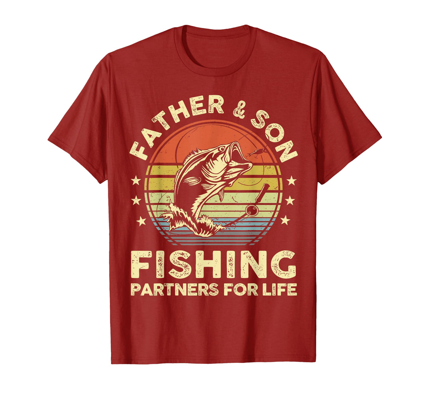 Father Son Matching Fishing Funny Bass Fish Dad Graphic T-Shirt
