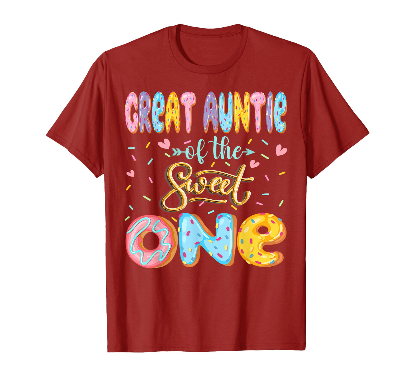 Great Auntie Of The Sweet One 1St Birthday Girl Donut Lover T-Shirt