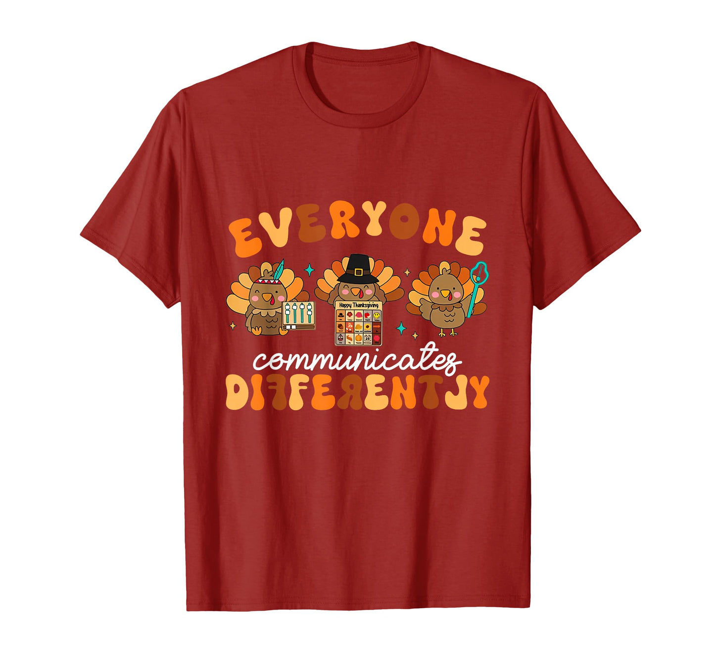 Everyone Communicates Differently Halloween SLP Teacher T-Shirt