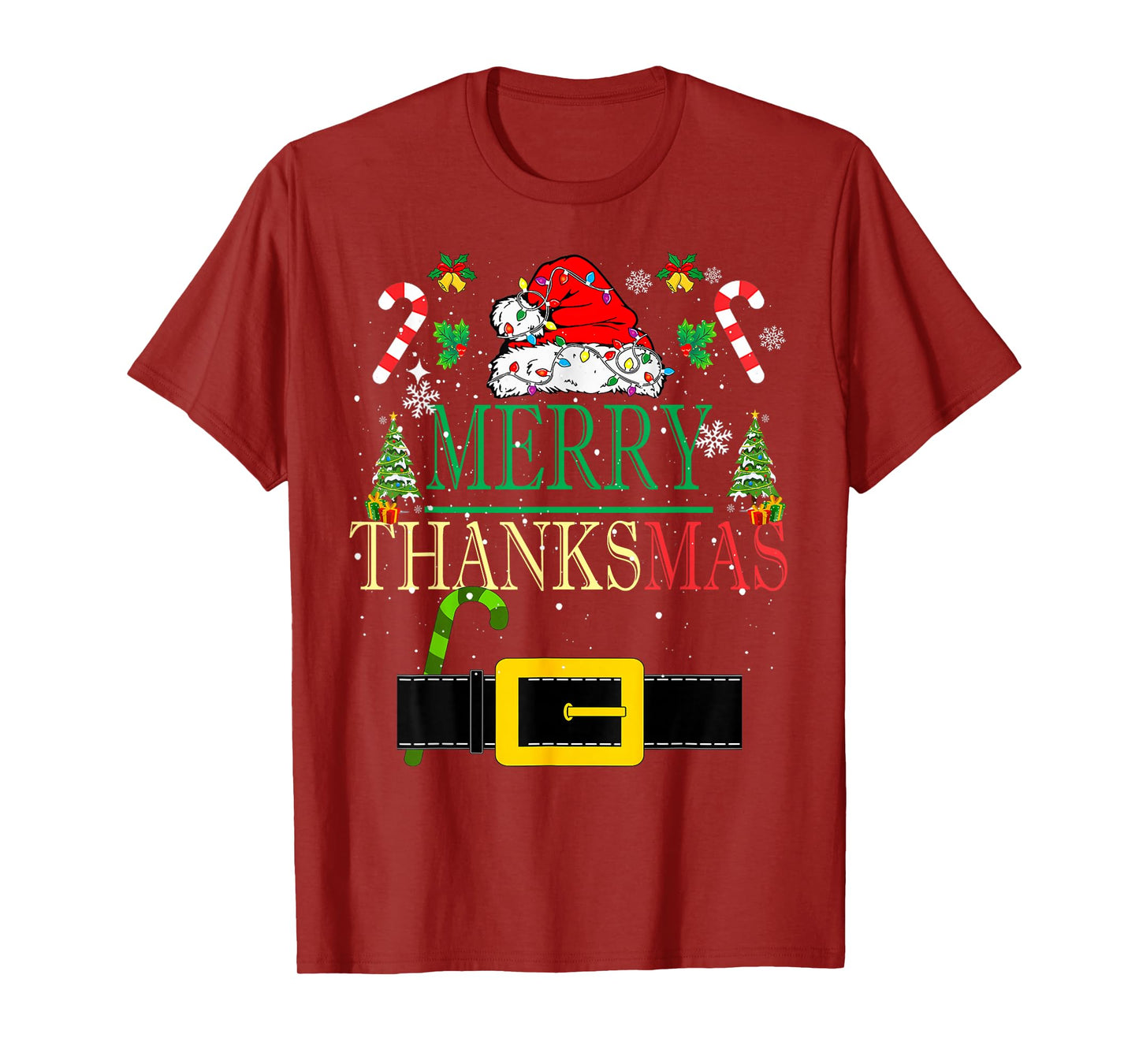 Funny Thanksgiving Santa Hat Xmas Family Men Women Kid T-Shirt