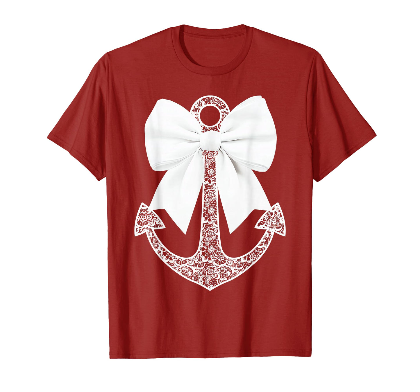 White Lace Bow Tie Nautical Cruise Anchor Boat Cruiser Lover T-Shirt