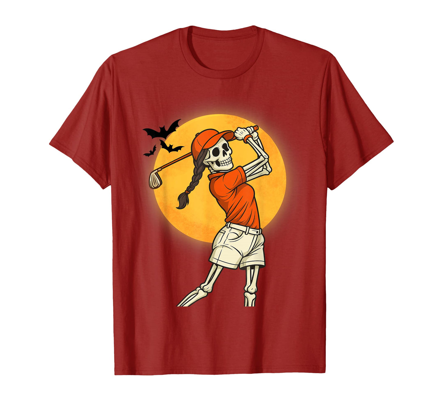 Halloween Golf Skeleton Women Vintage Funny Golf Halloween T-Shirt